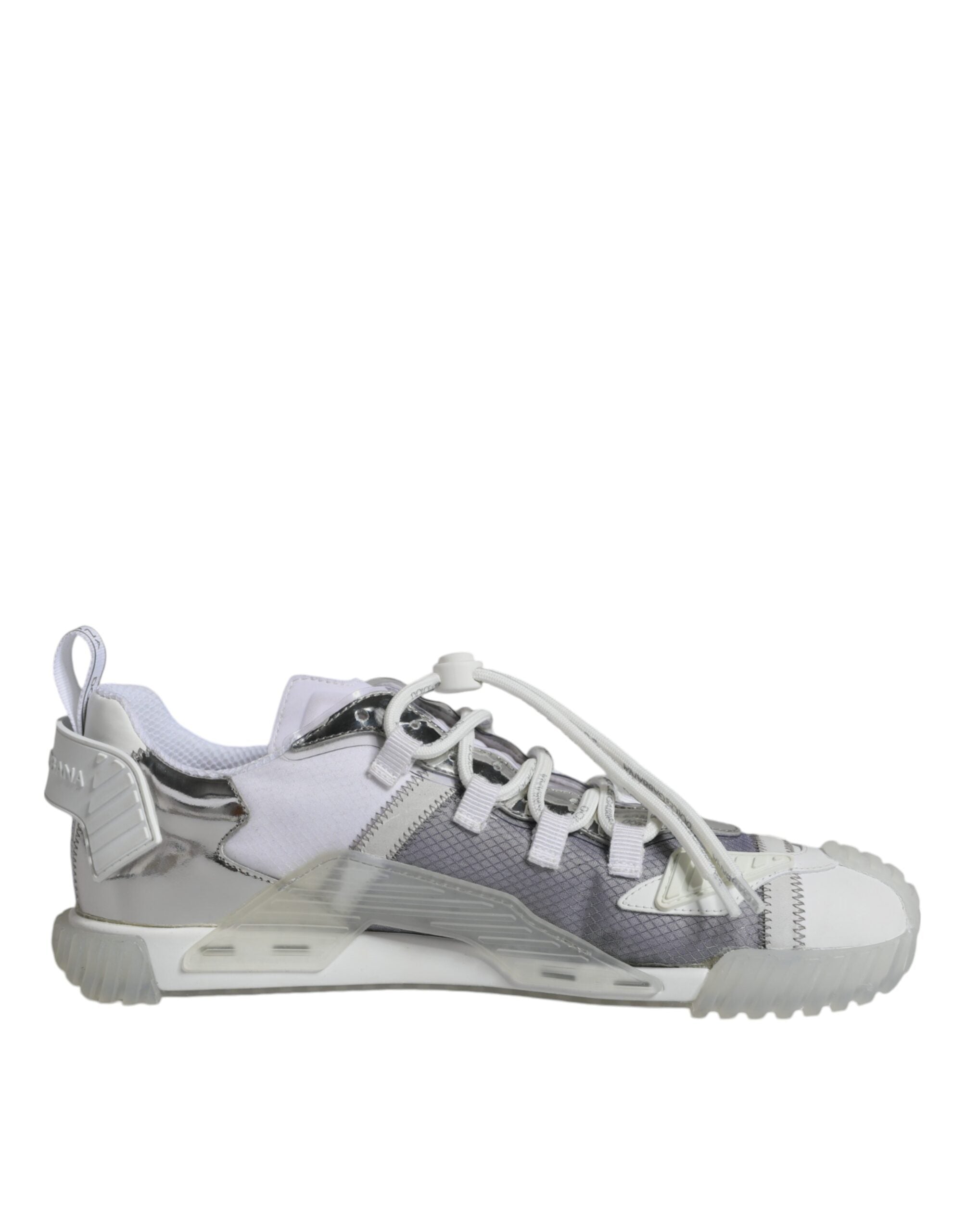 Dolce & Gabbana White Silver Low Top NS1 Sneakers Shoes LUNESCAPE
