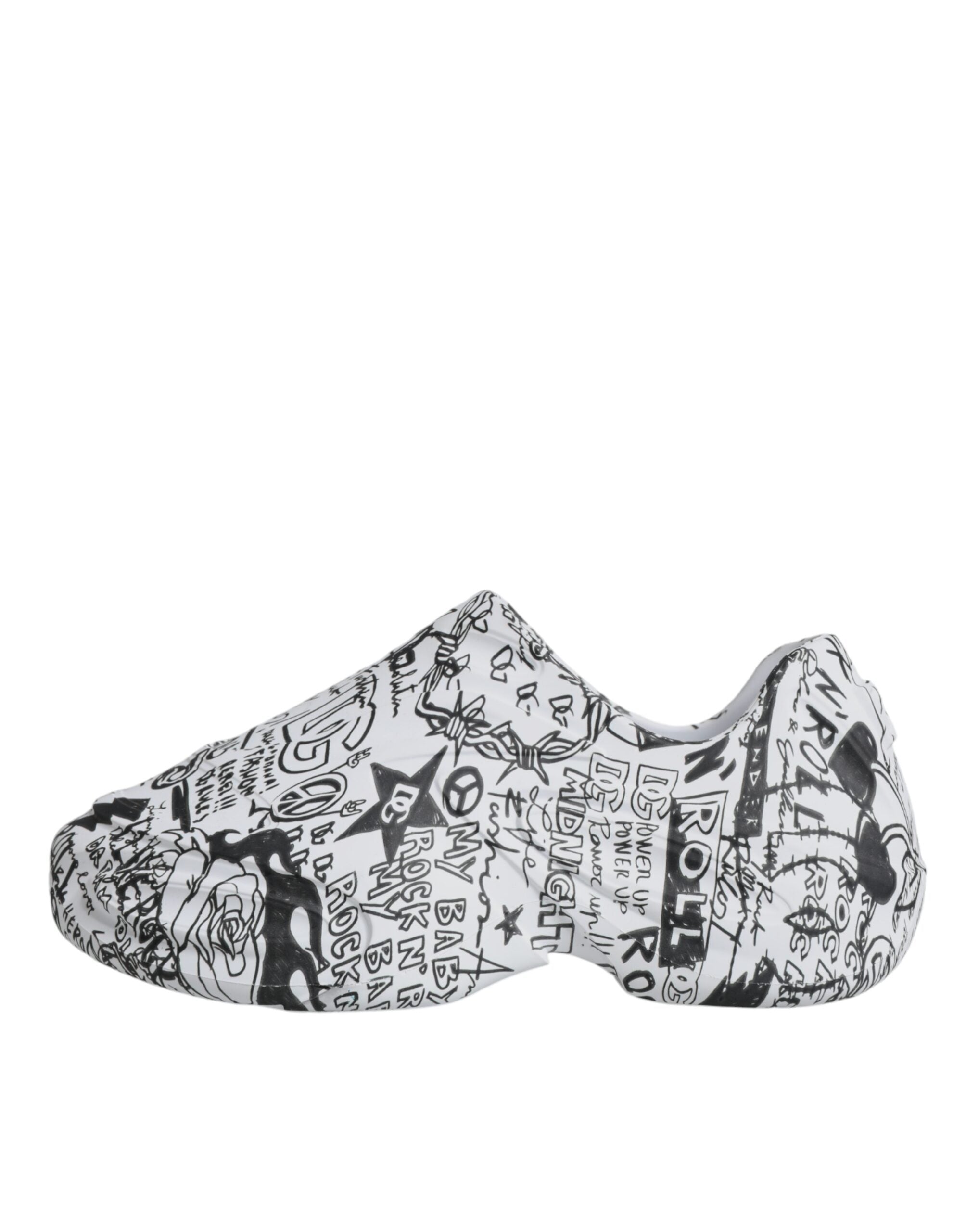 Dolce & Gabbana White Black Graffiti Daymaster Sneakers Shoes LUNESCAPE