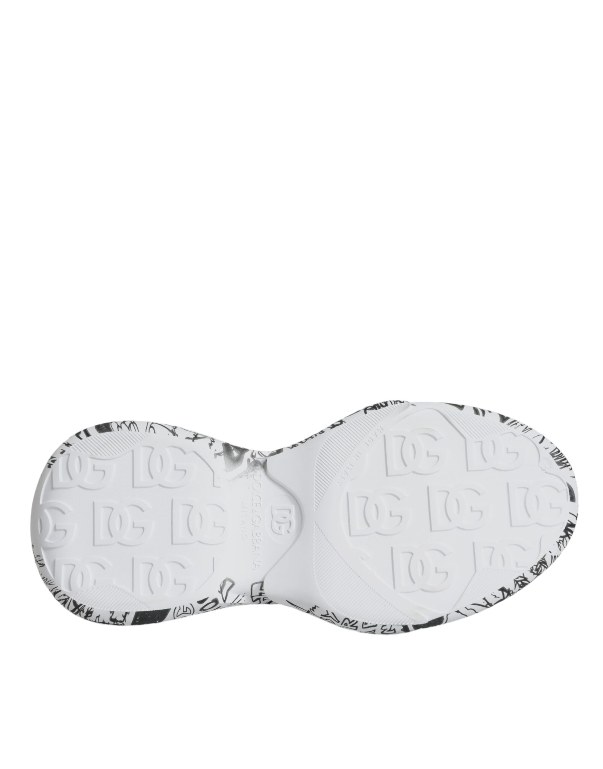 Dolce & Gabbana White Black Graffiti Daymaster Sneakers Shoes LUNESCAPE