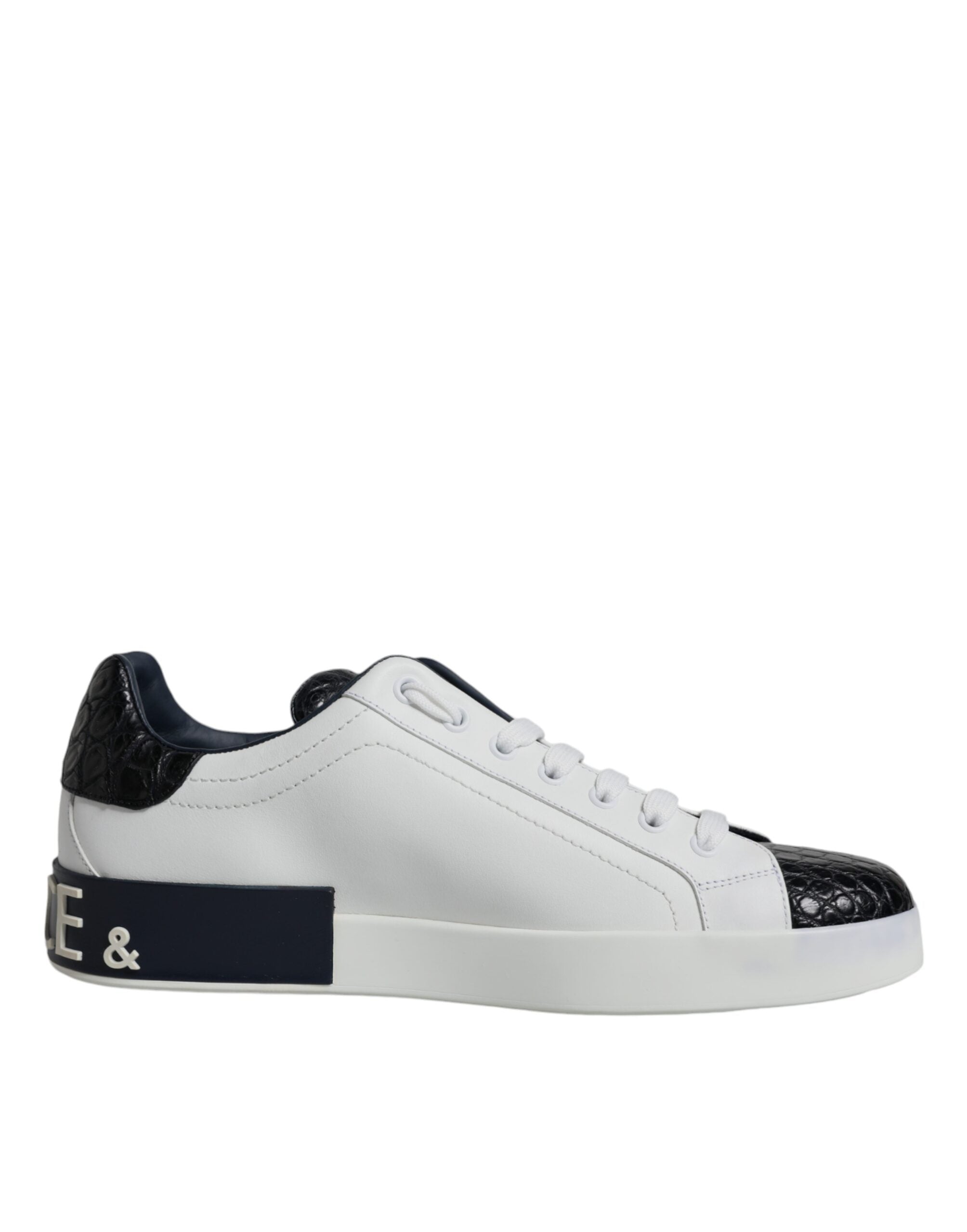 Dolce & Gabbana White Leather Logo Portofino Sneaker Shoes LUNESCAPE
