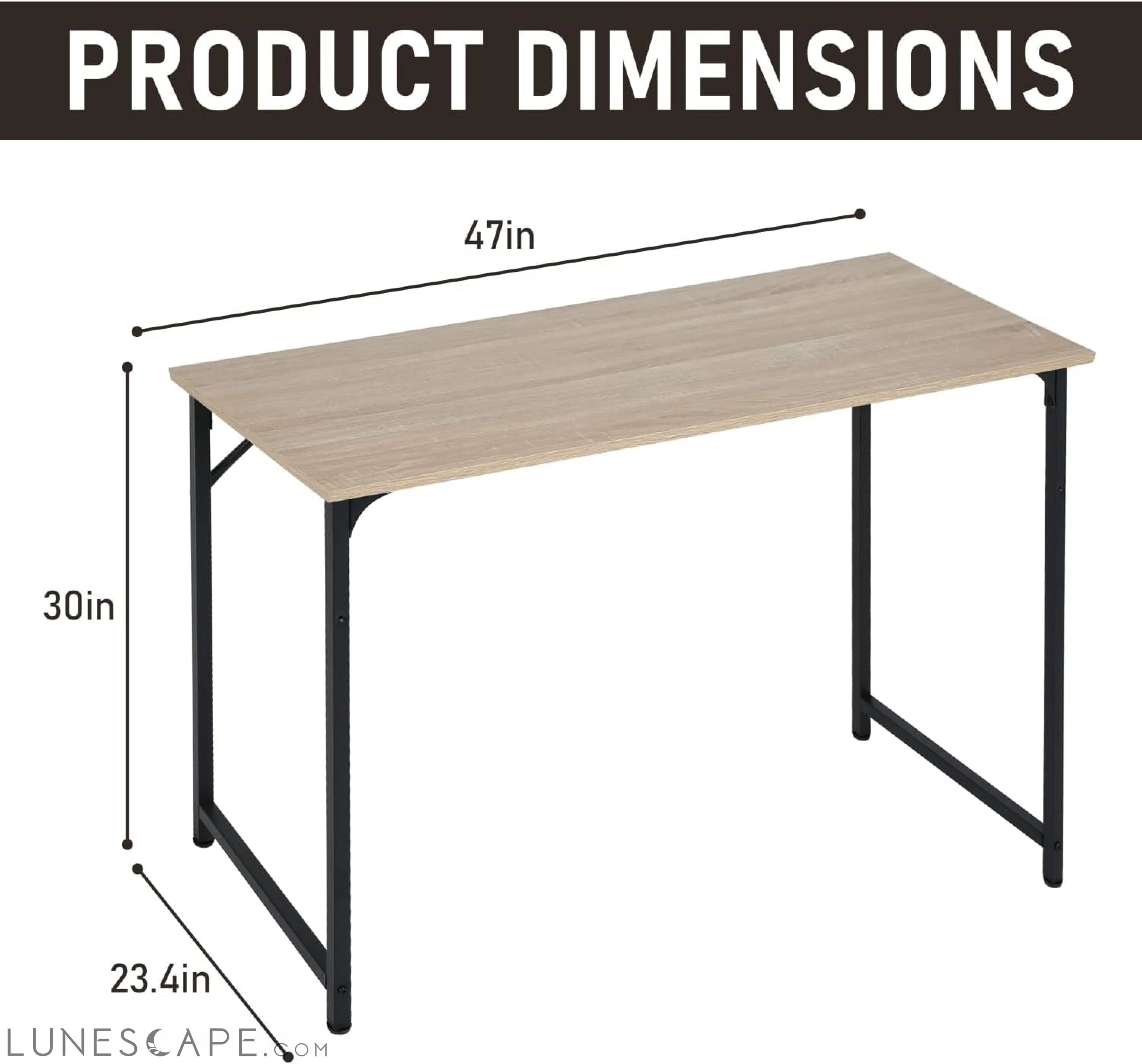 47 Inch Computer Desk Home Office Desk Writing Study Table Modern LUNESCAPE
