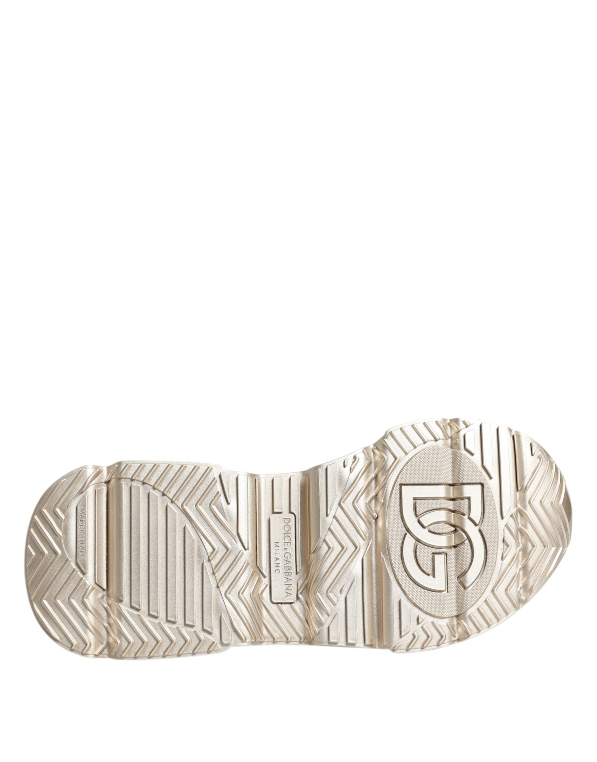 Dolce & Gabbana Gold Sequin Iridiscent Daymaster Sneakers Shoes LUNESCAPE