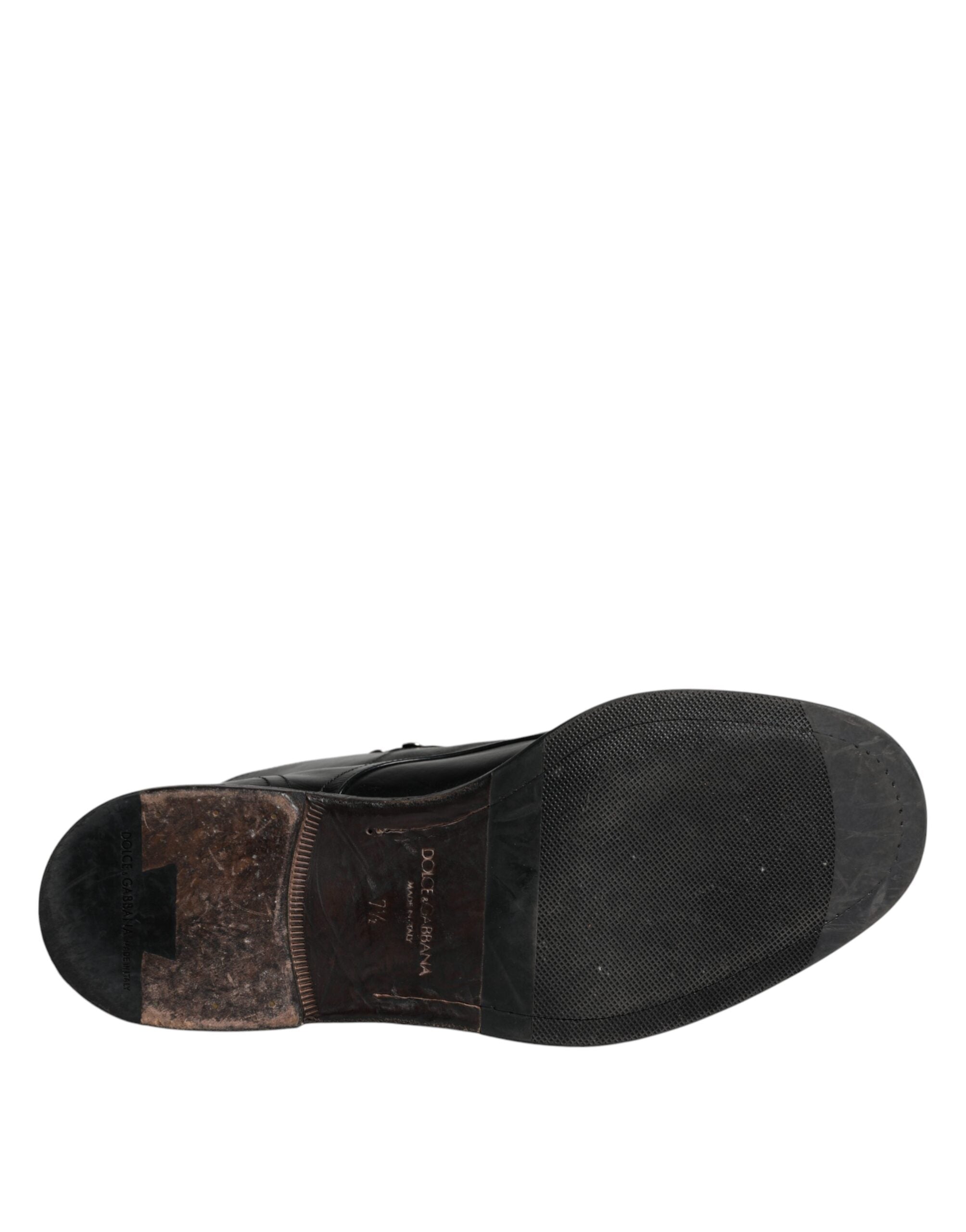 Dolce & Gabbana Black Leather Men Short Lace Up Boots LUNESCAPE