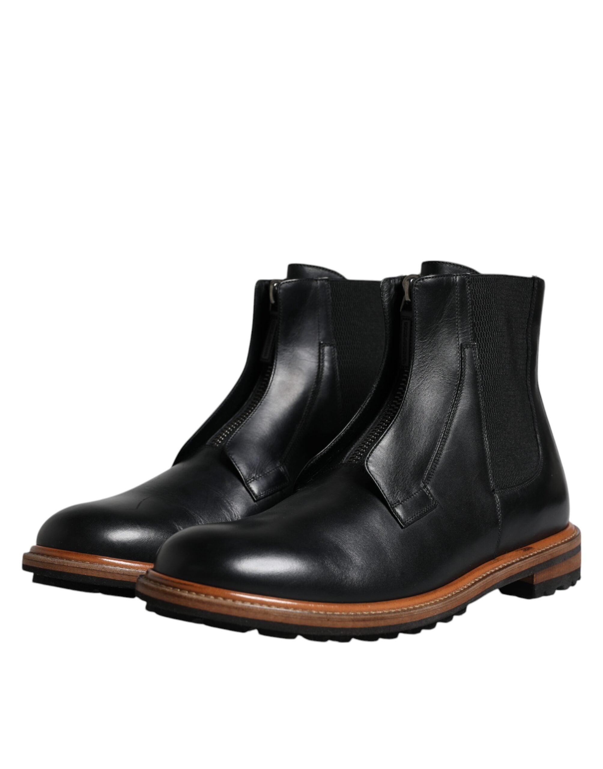Dolce & Gabbana Black Leather Chelsea Boot for Men LUNESCAPE