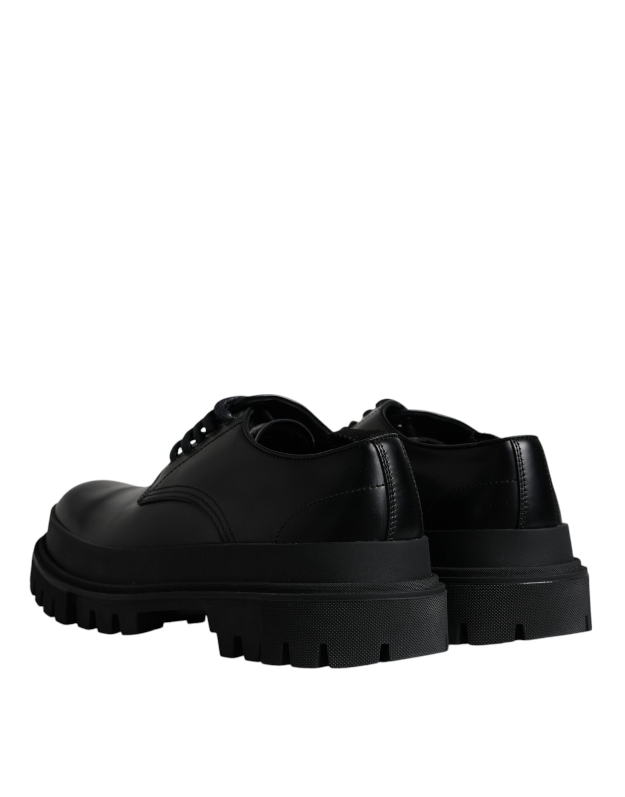 Dolce & Gabbana Black Leather Lace Up Trekking Dress Shoes LUNESCAPE
