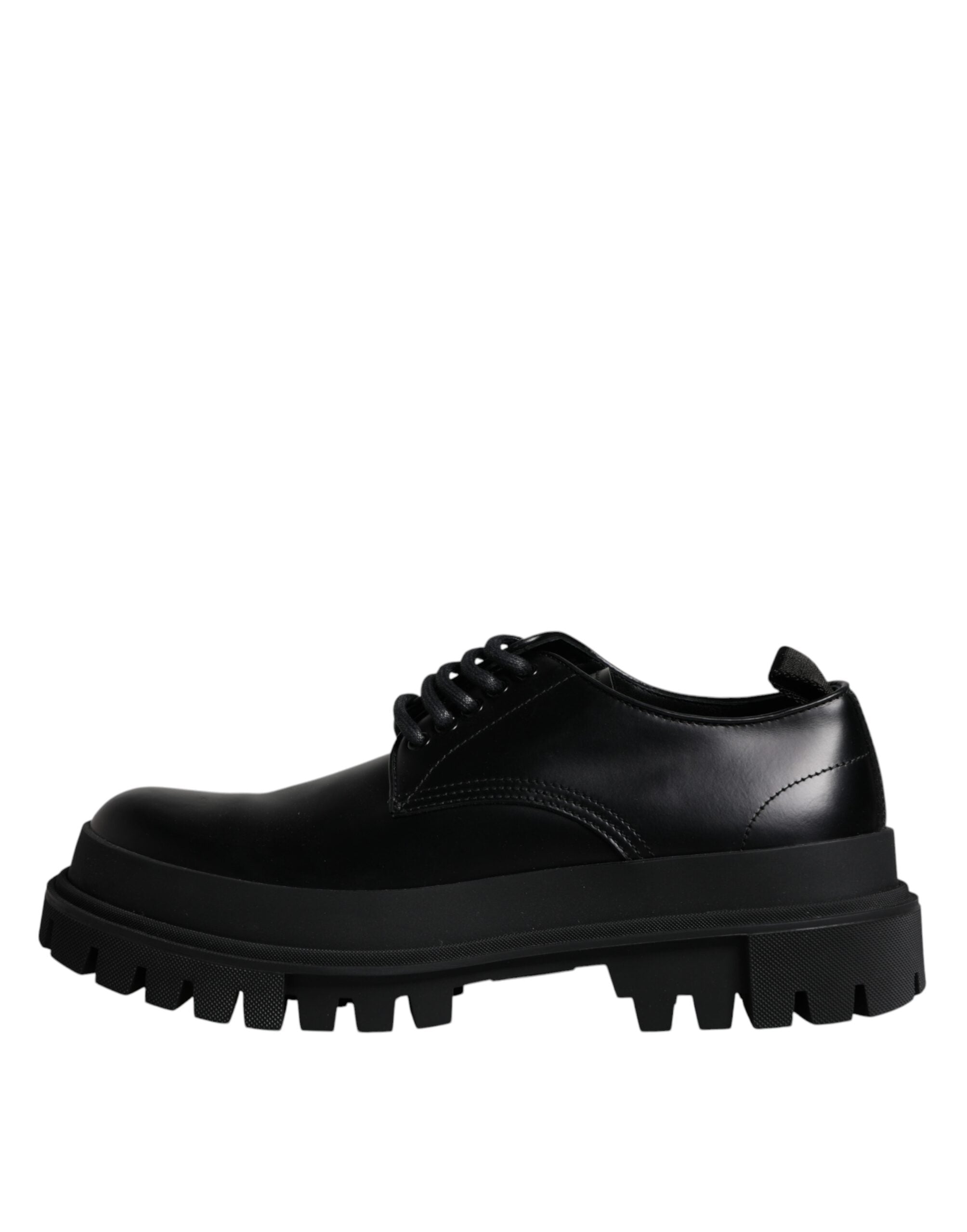 Dolce & Gabbana Black Leather Lace Up Trekking Dress Shoes LUNESCAPE