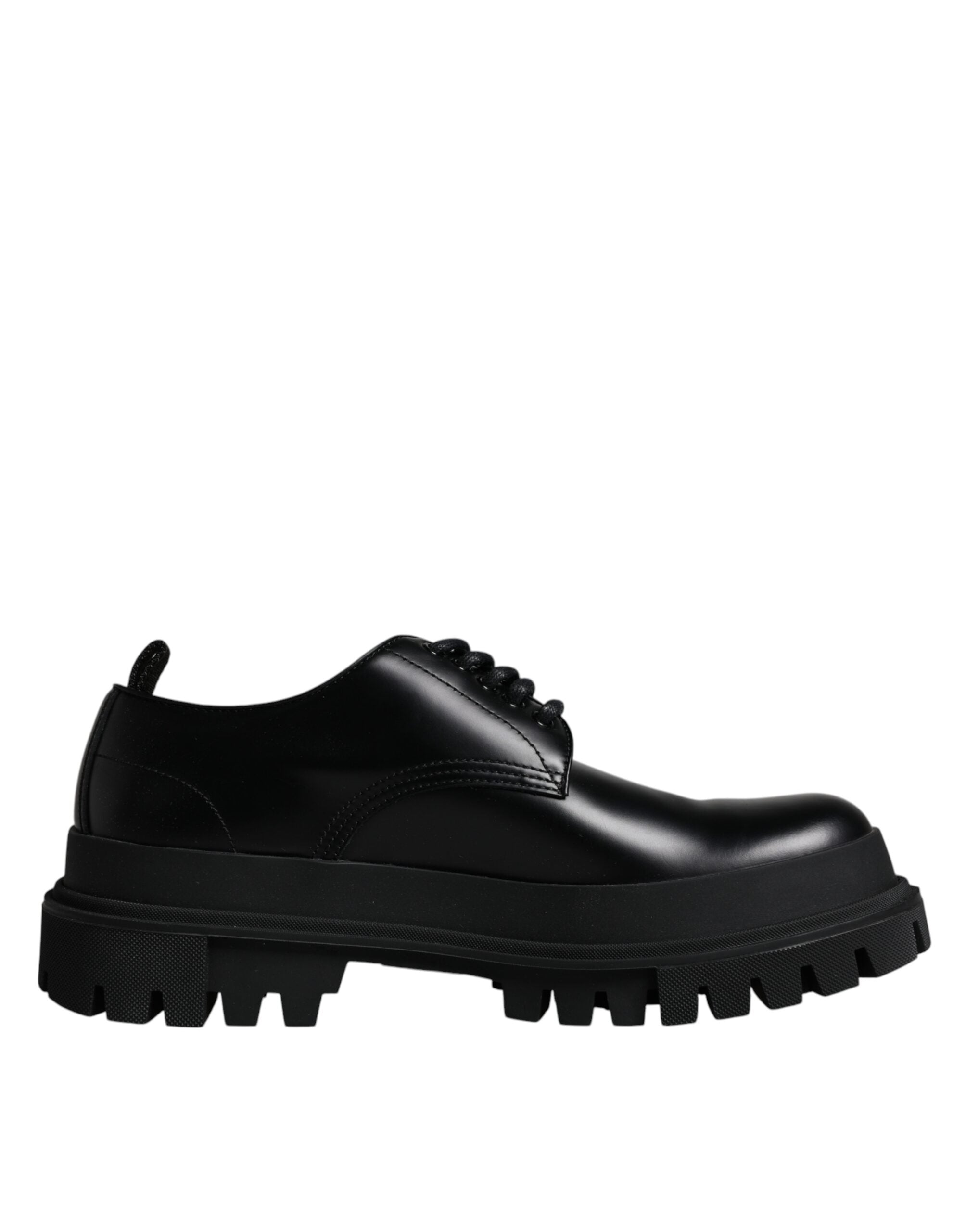 Dolce & Gabbana Black Leather Lace Up Trekking Dress Shoes LUNESCAPE