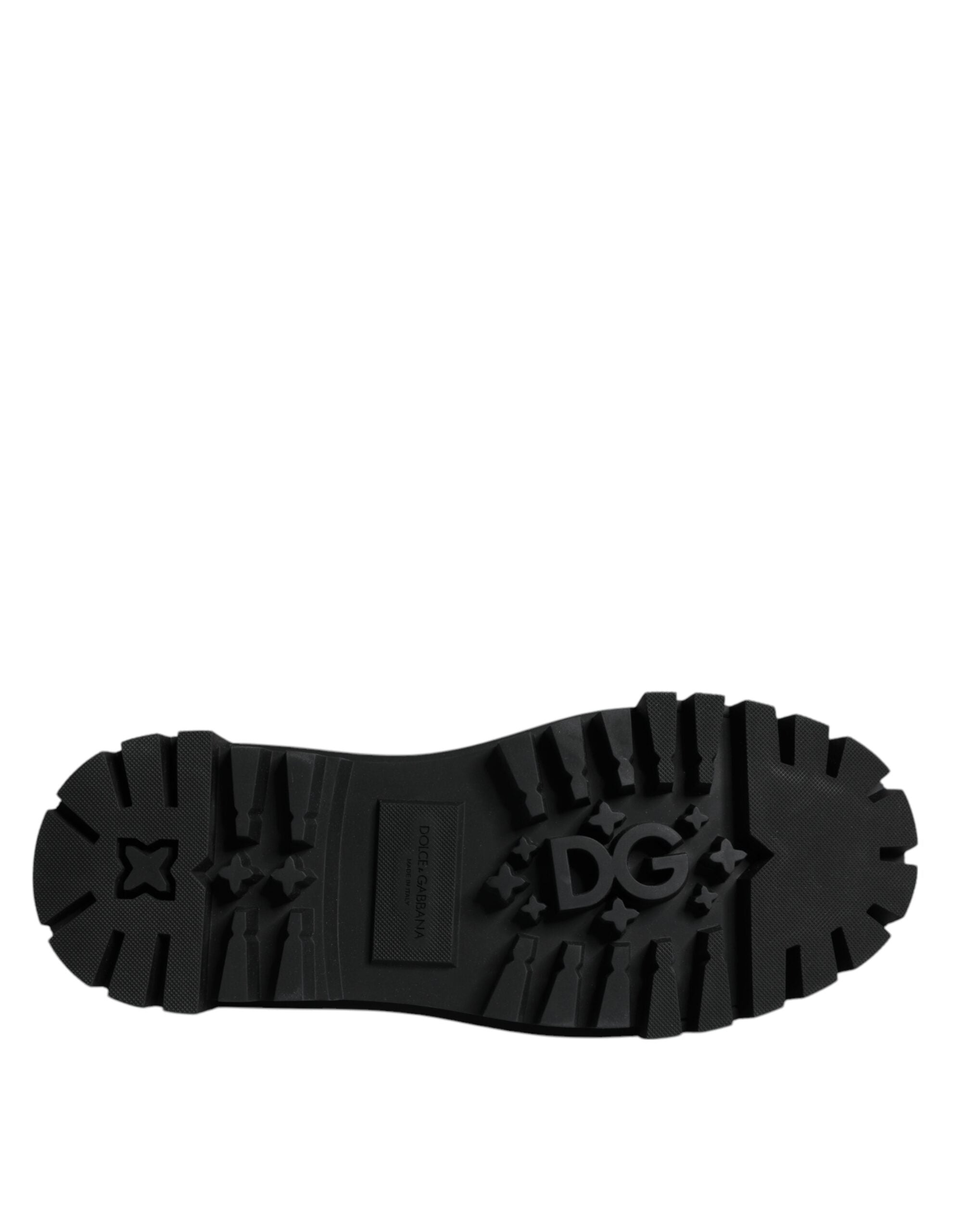 Dolce & Gabbana Black Leather Lace Up Trekking Dress Shoes LUNESCAPE