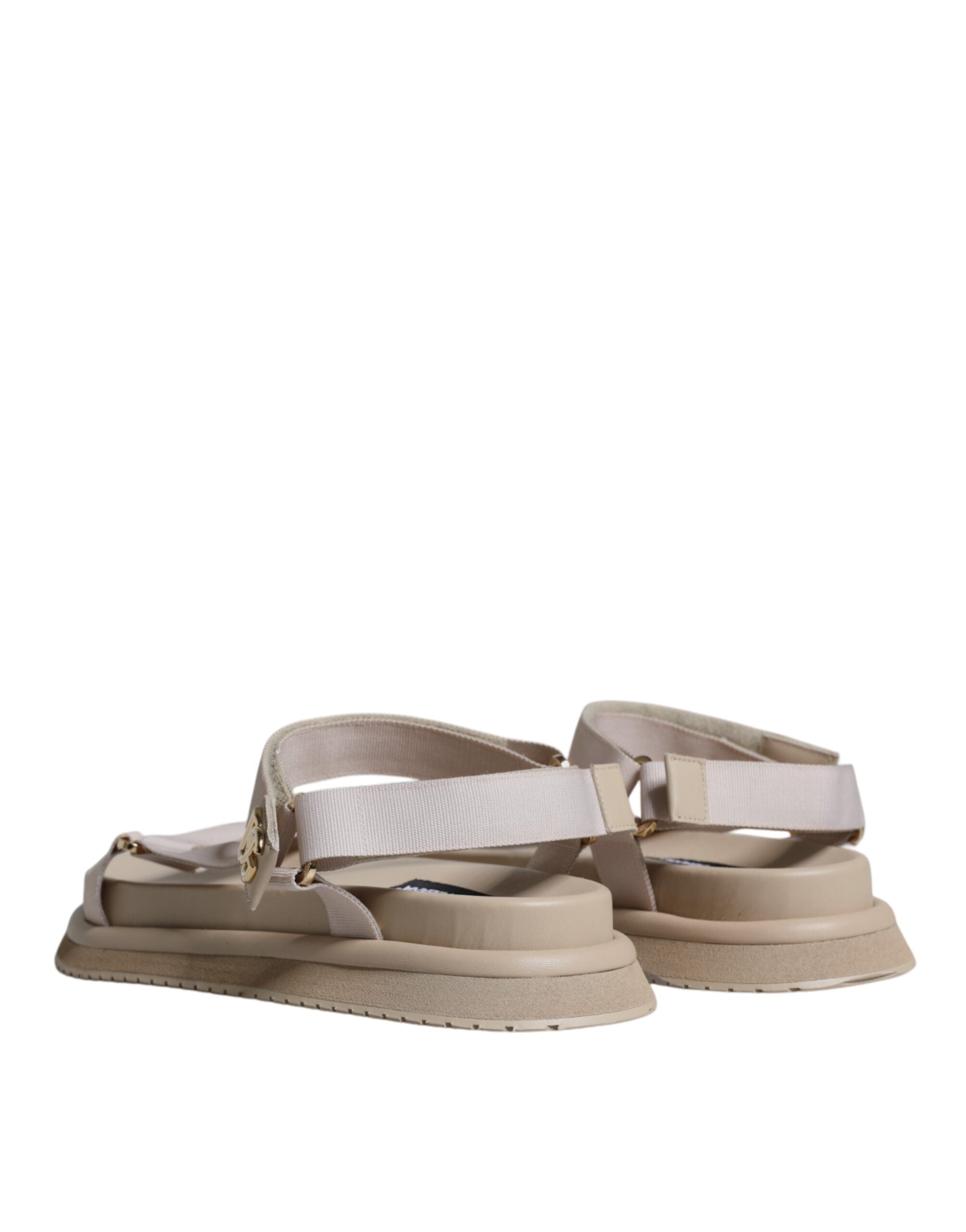 Dolce & Gabbana Beige Nappa Devotion Strap Men Sandals Shoes LUNESCAPE