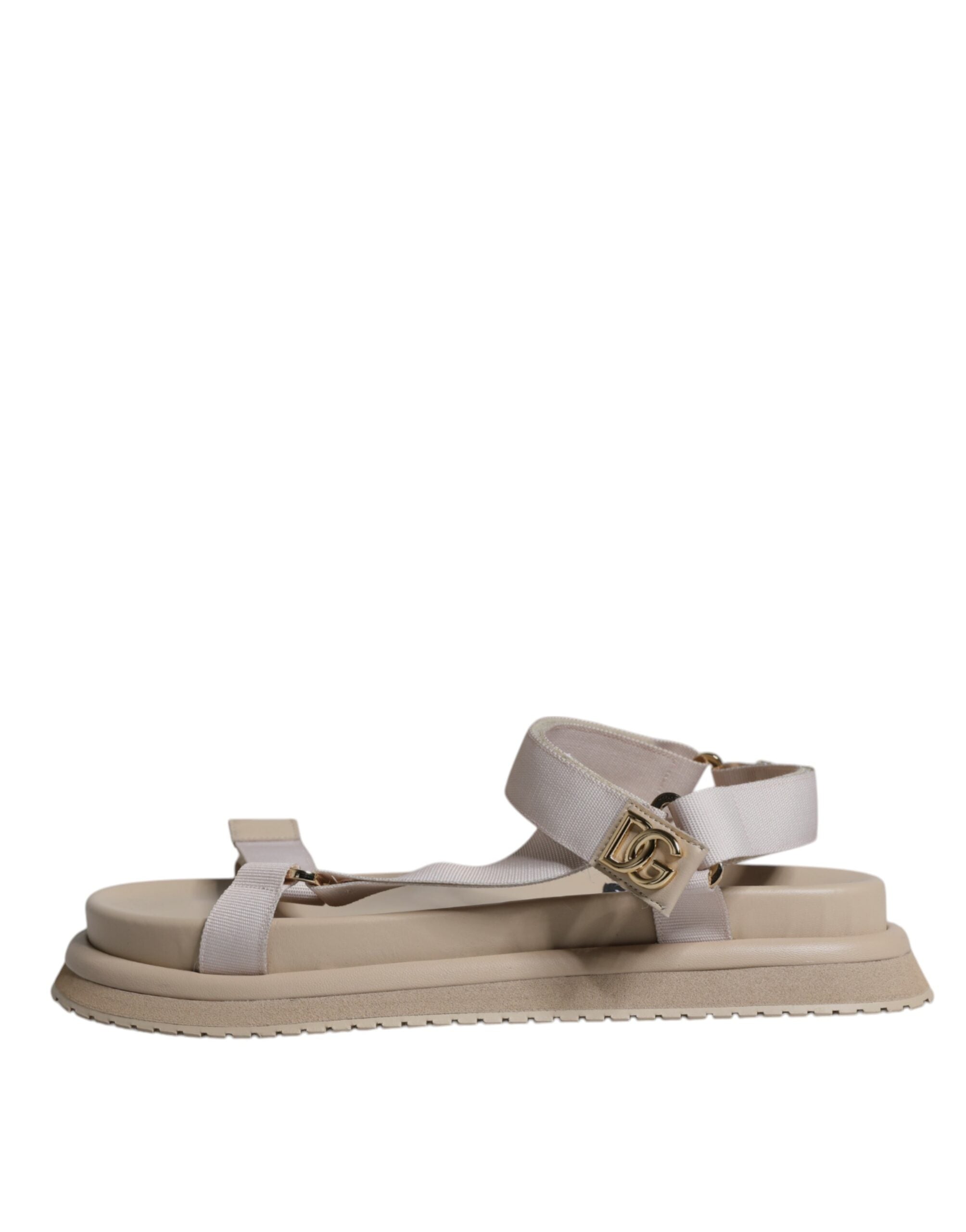 Dolce & Gabbana Beige Nappa Devotion Strap Men Sandals Shoes LUNESCAPE