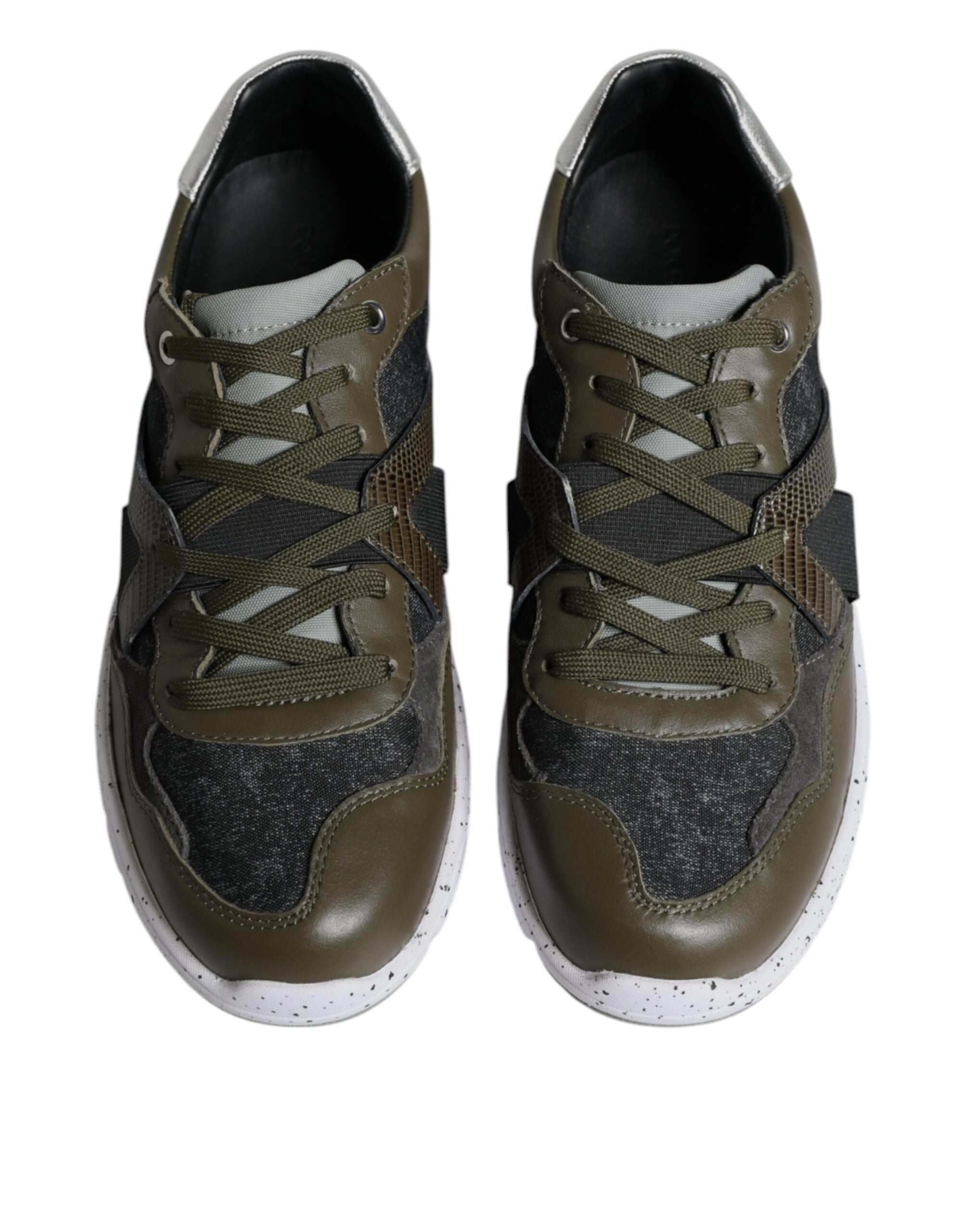 Dolce & Gabbana Multicolor Canvas Leather Low Top Sneaker Shoes LUNESCAPE