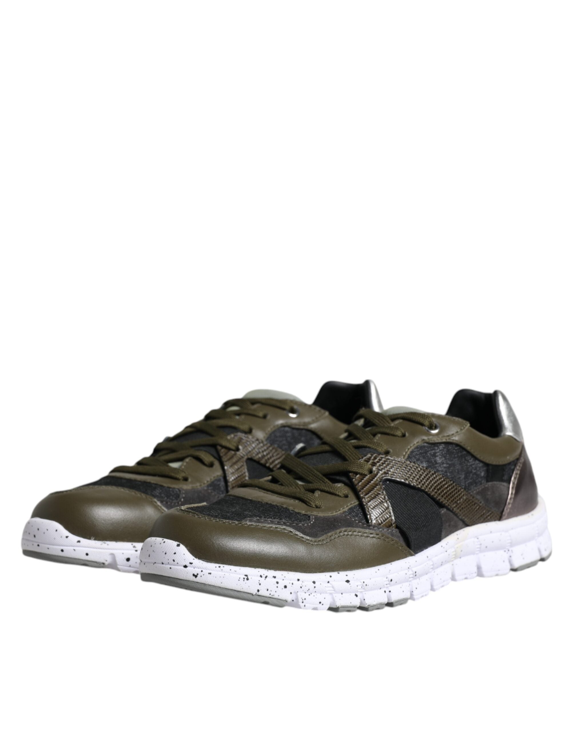 Dolce & Gabbana Multicolor Canvas Leather Low Top Sneaker Shoes LUNESCAPE