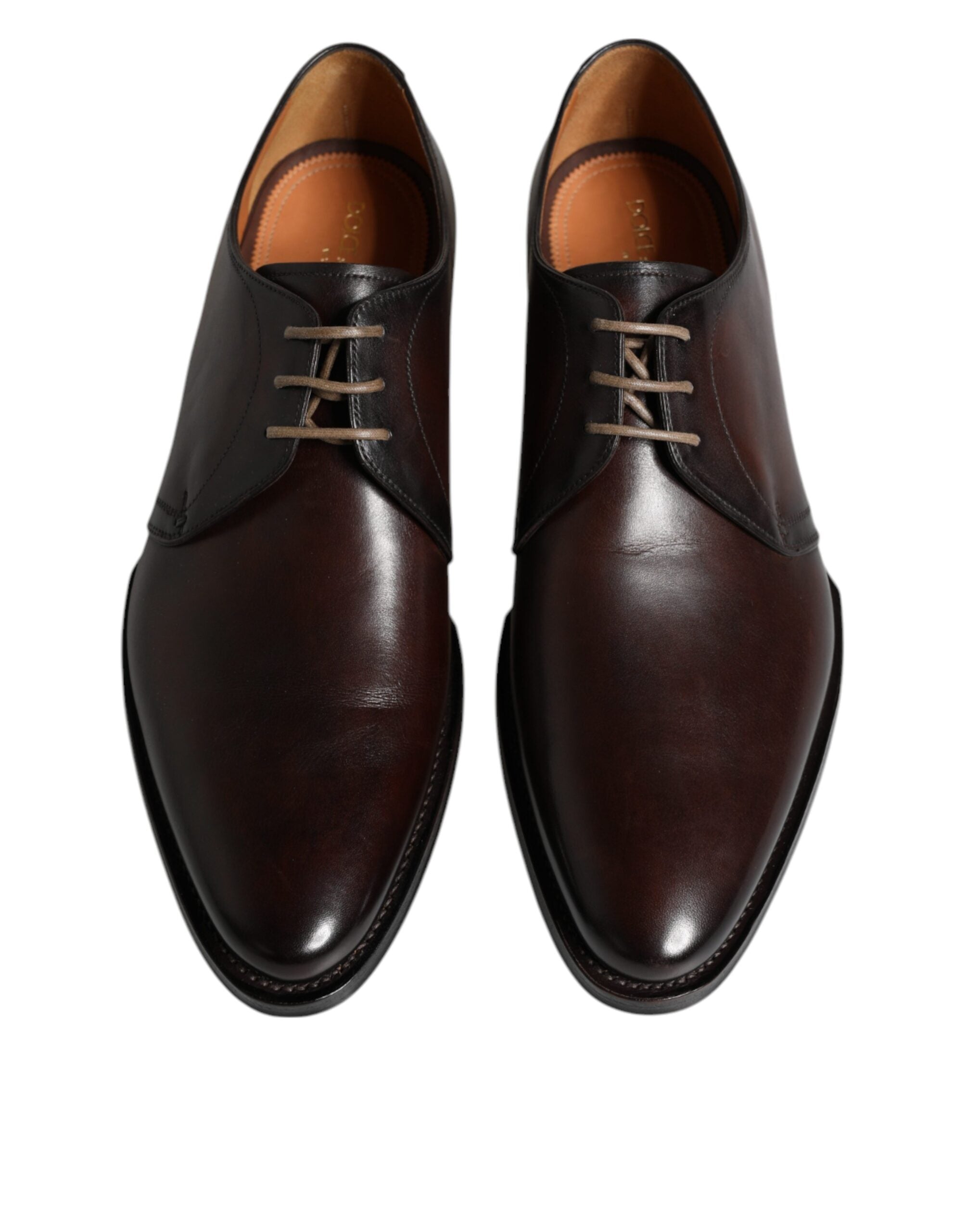 Dolce & Gabbana Black Leather Lace Up Men Derby Formal Shoes LUNESCAPE