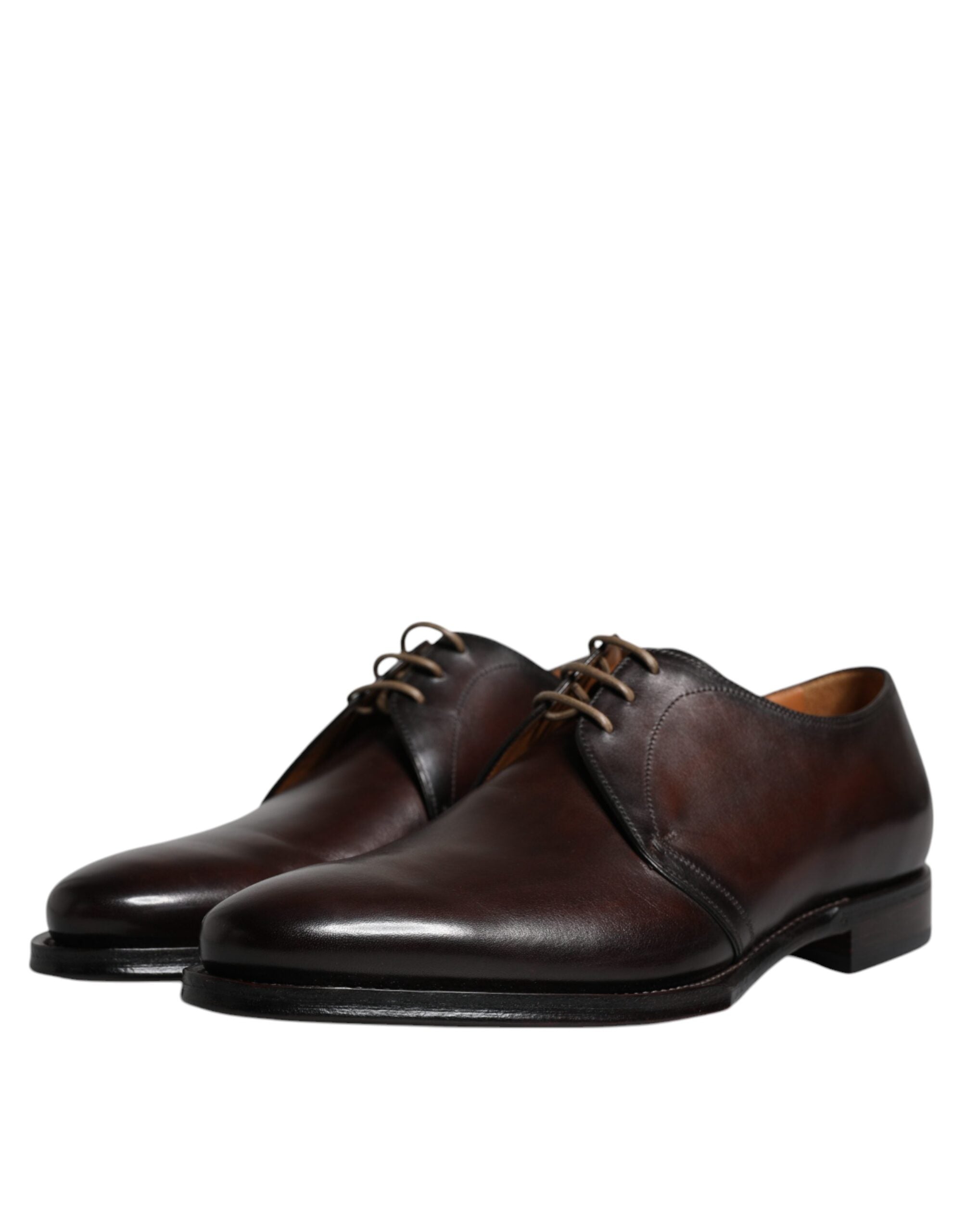 Dolce & Gabbana Black Leather Lace Up Men Derby Formal Shoes LUNESCAPE