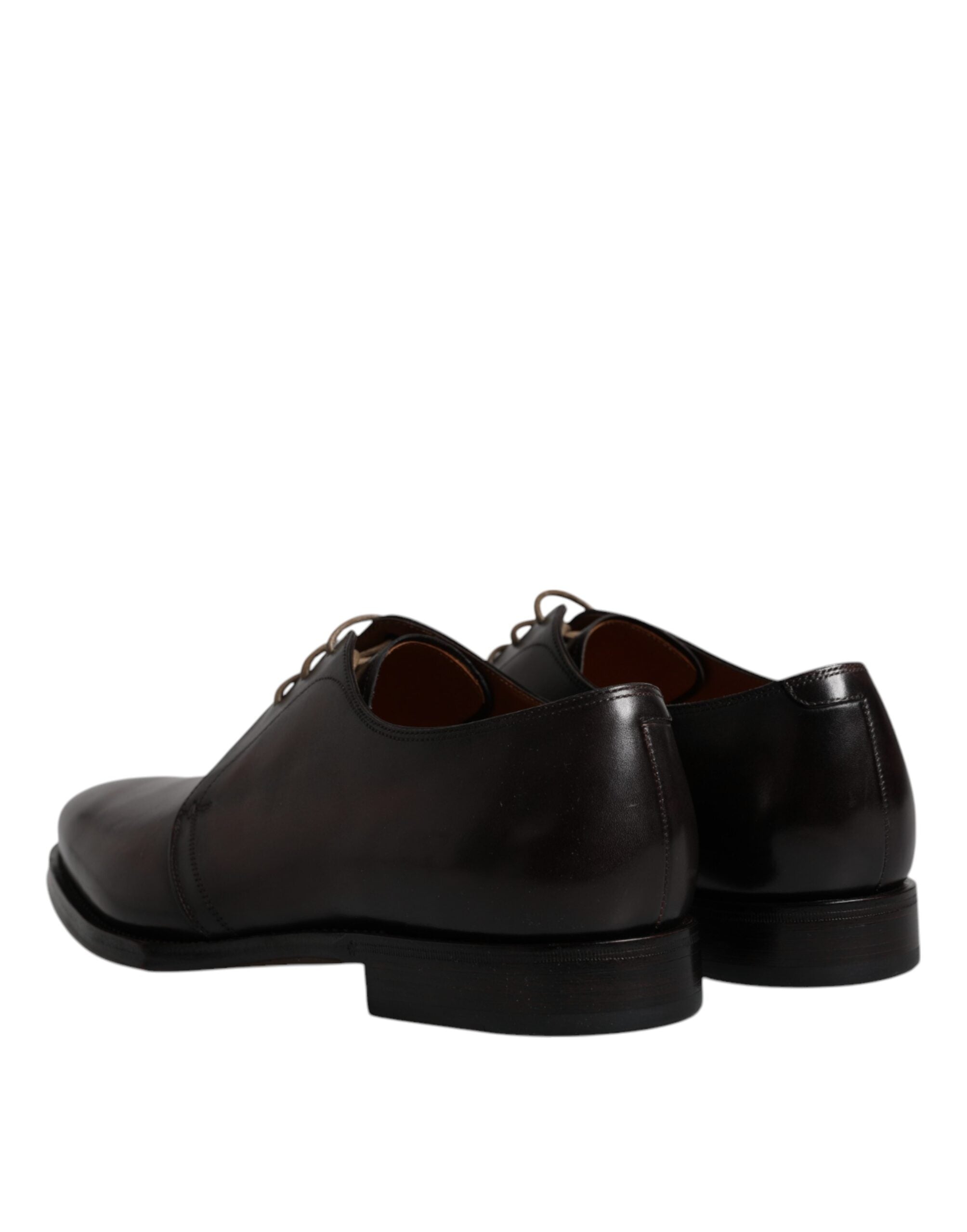 Dolce & Gabbana Black Leather Lace Up Men Derby Formal Shoes LUNESCAPE