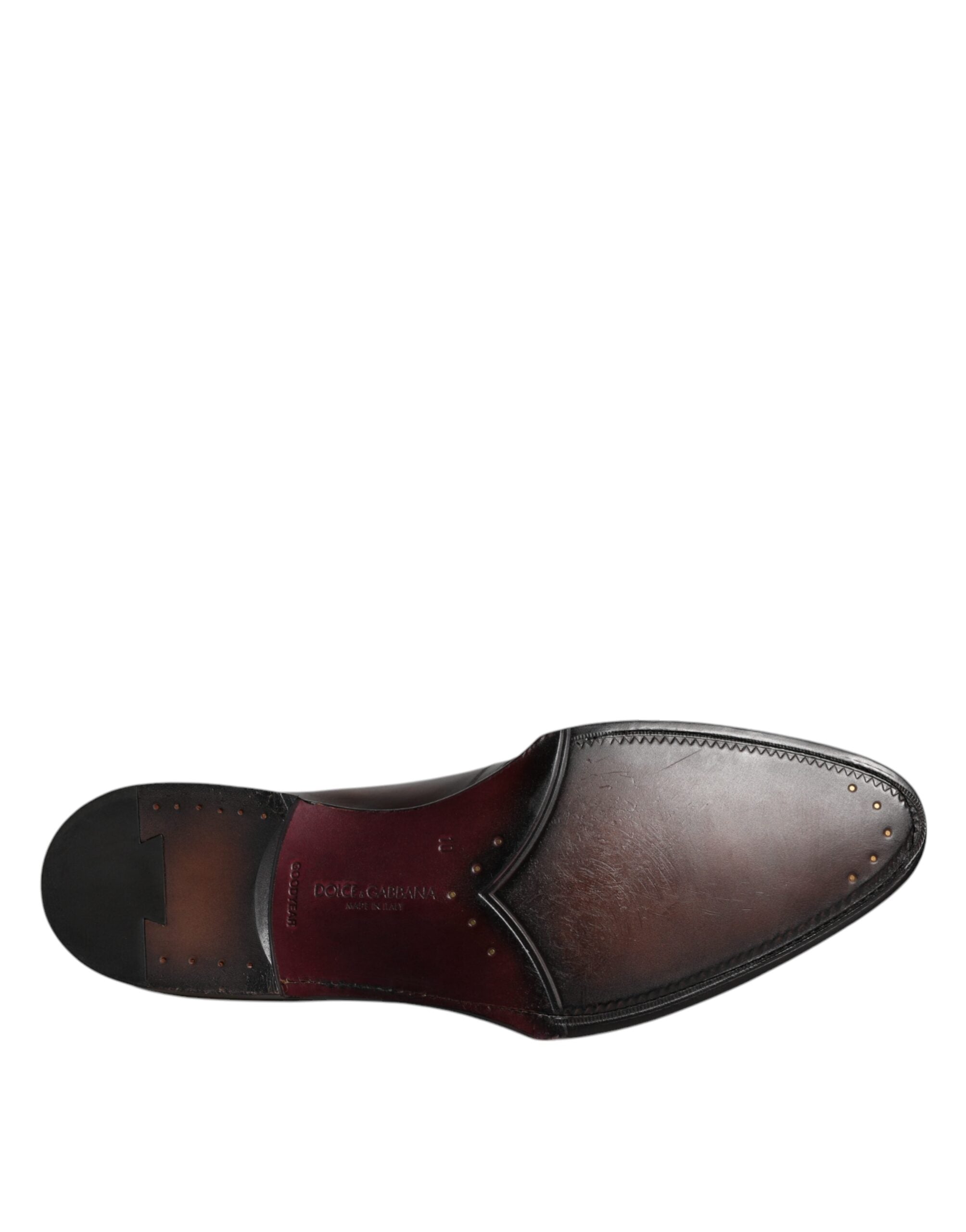 Dolce & Gabbana Brown Leather Lace Up Men Derby Formal Shoes