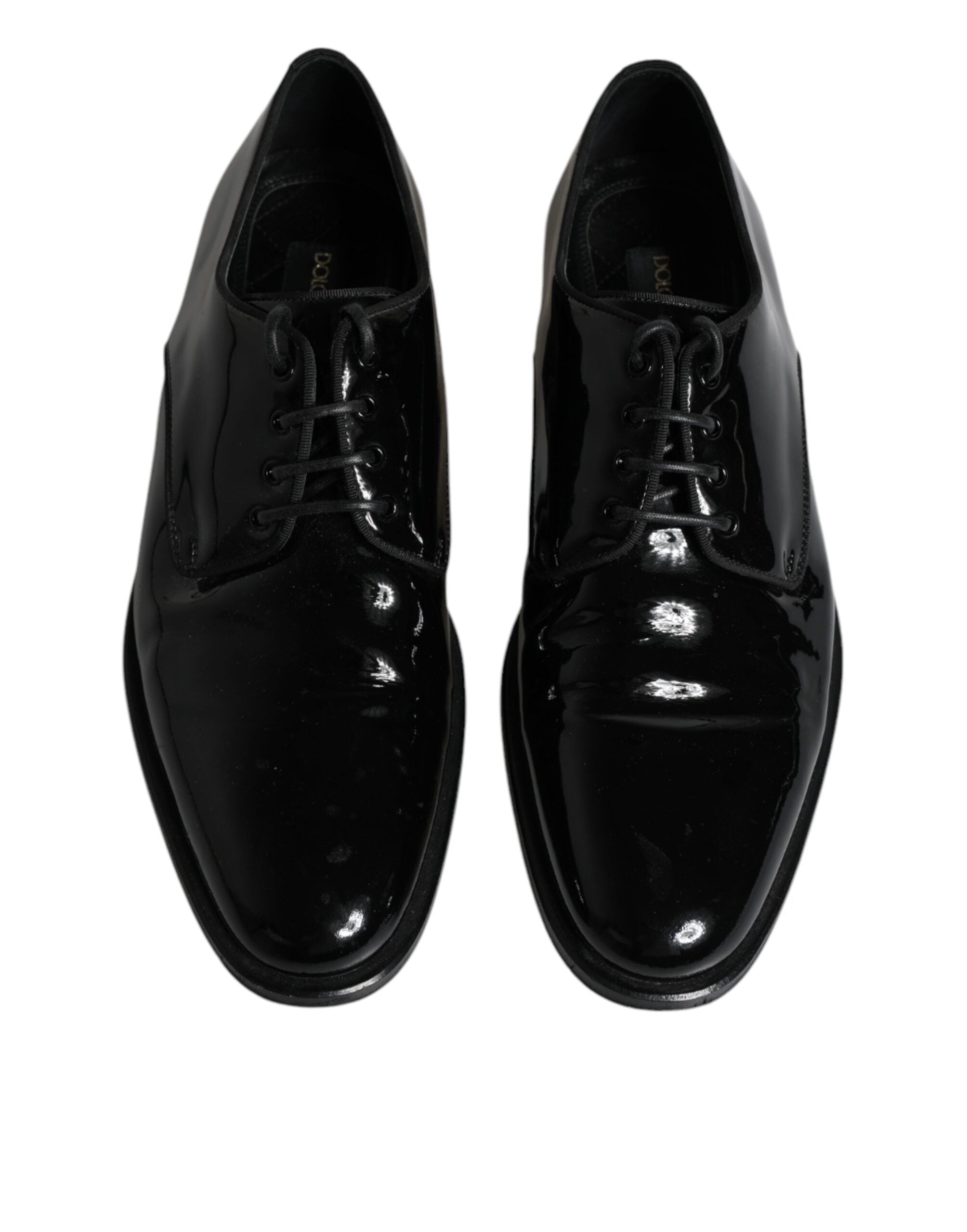 Dolce & Gabbana Black Leather Lace Up Men Derby Formal Shoes LUNESCAPE