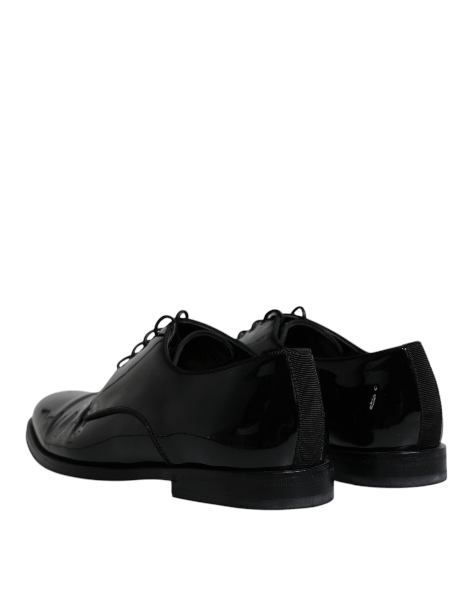 Dolce & Gabbana Black Leather Lace Up Men Derby Formal Shoes LUNESCAPE