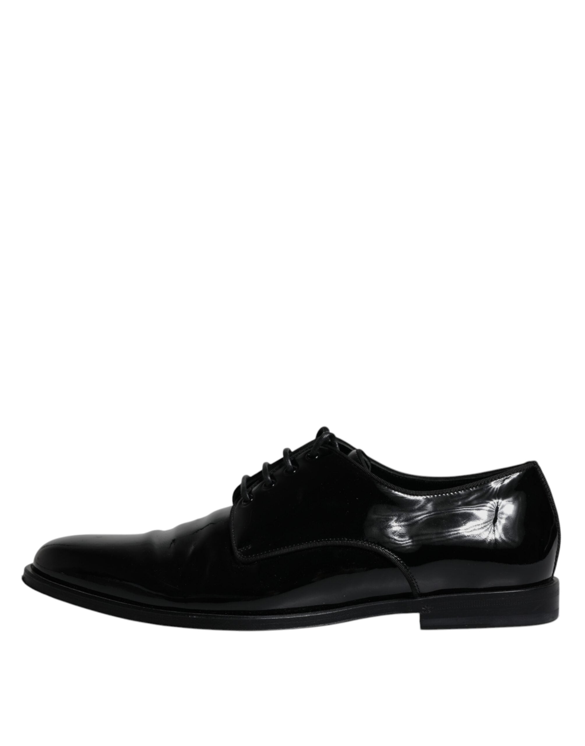 Dolce & Gabbana Black Leather Lace Up Men Derby Formal Shoes LUNESCAPE