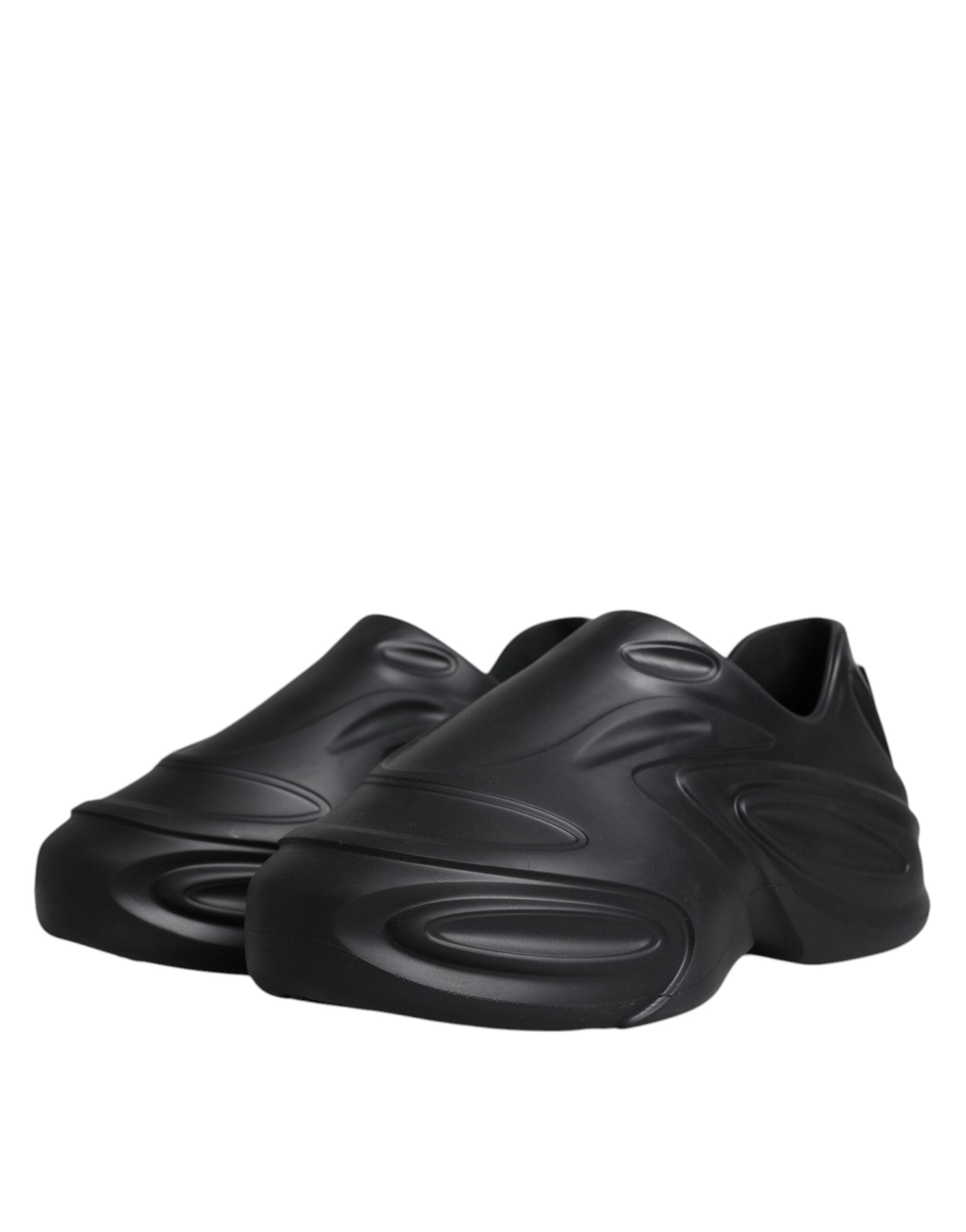 Dolce & Gabbana Black Foiled Rubber Toy Low Top Sneakers Shoes LUNESCAPE