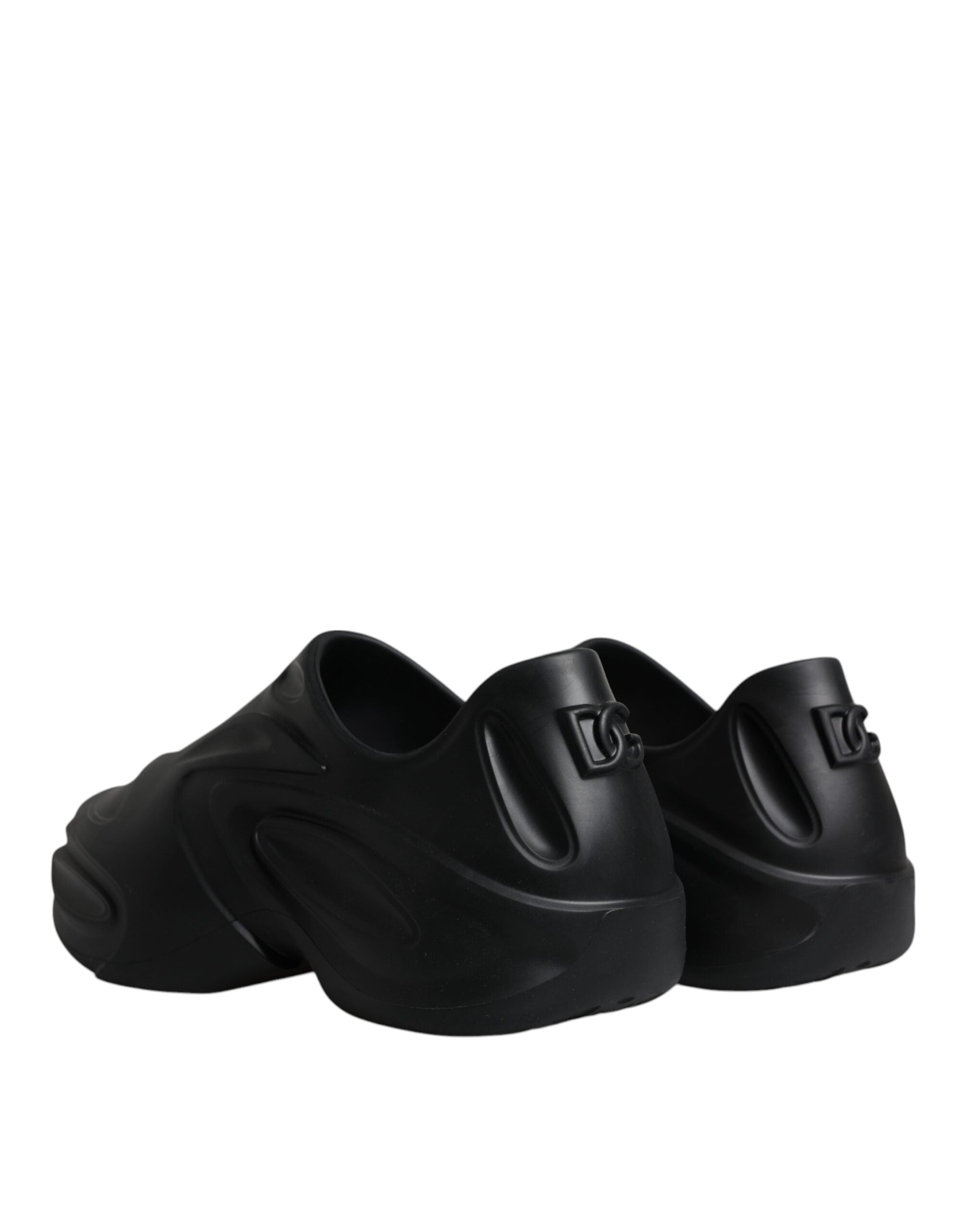 Dolce & Gabbana Black Foiled Rubber Toy Low Top Sneakers Shoes LUNESCAPE