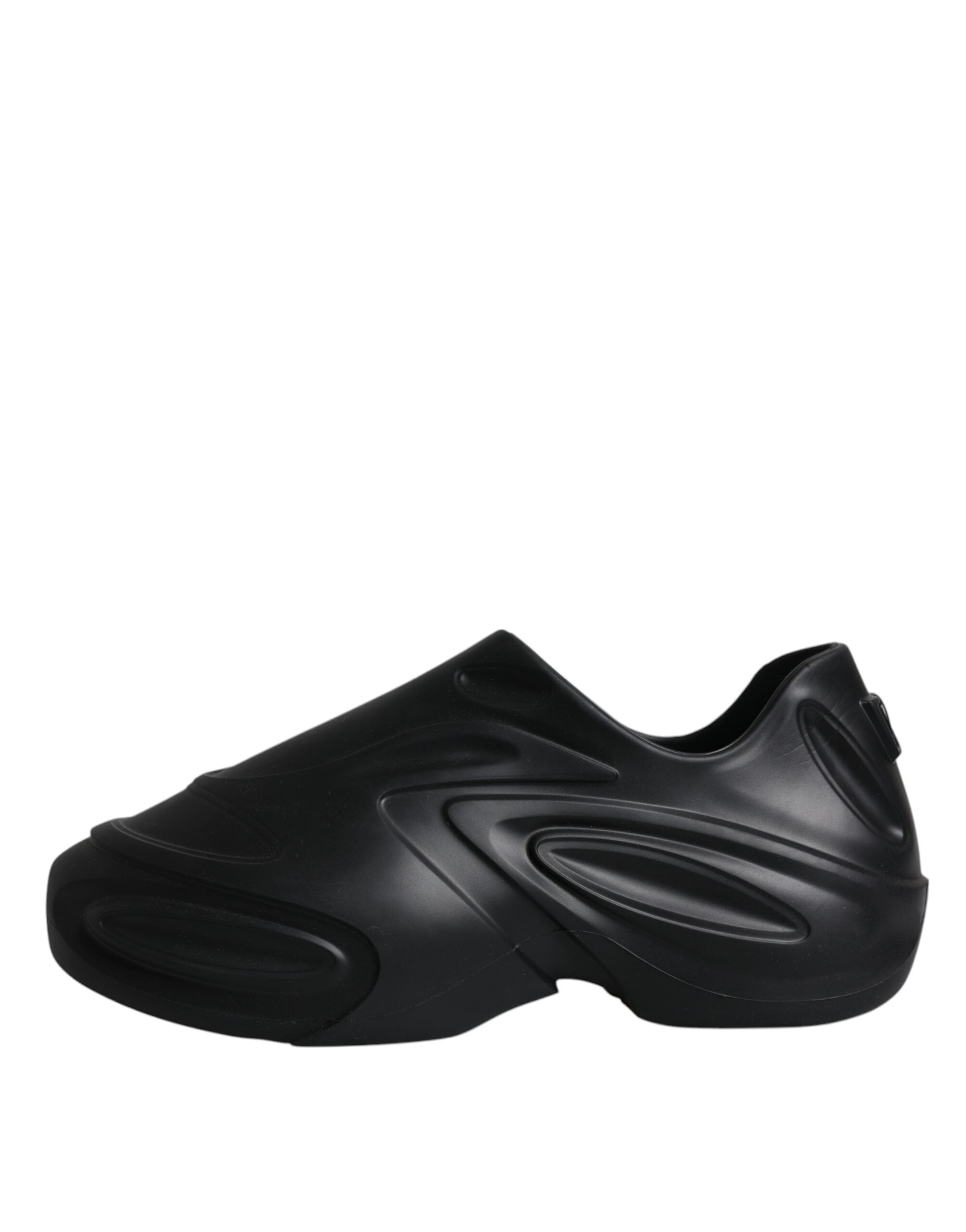 Dolce & Gabbana Black Foiled Rubber Toy Low Top Sneakers Shoes LUNESCAPE