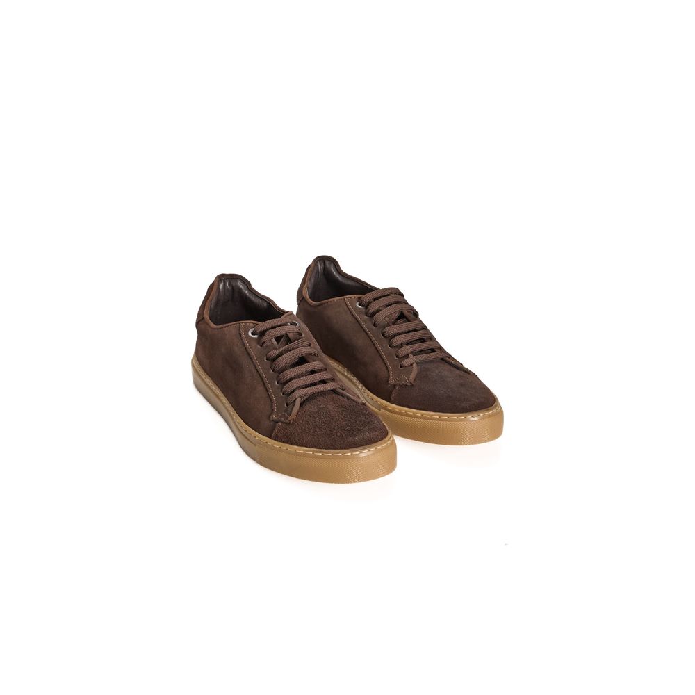 Roberto Pepe Luxury Brown Calfskin Men Sneaker LUNESCAPE