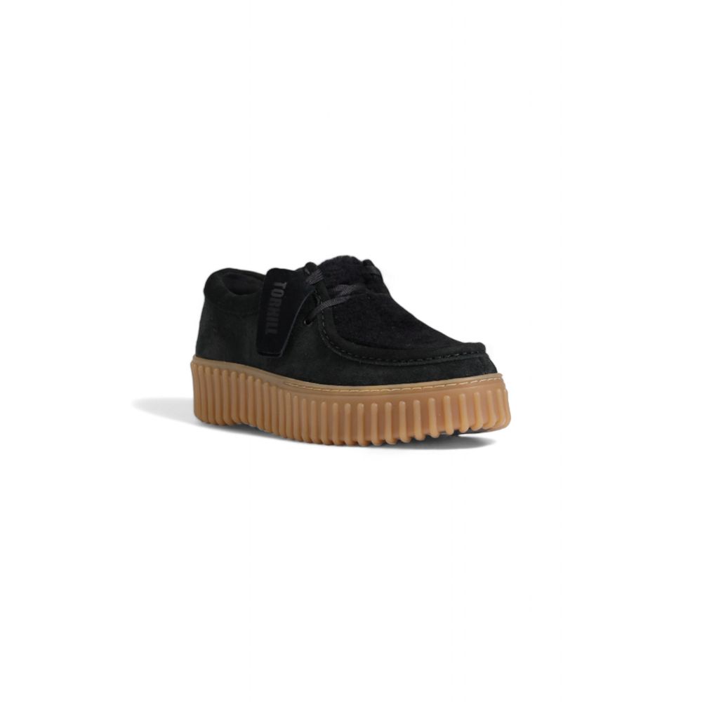 Clarks Black Sponge Flat Shoe LUNESCAPE