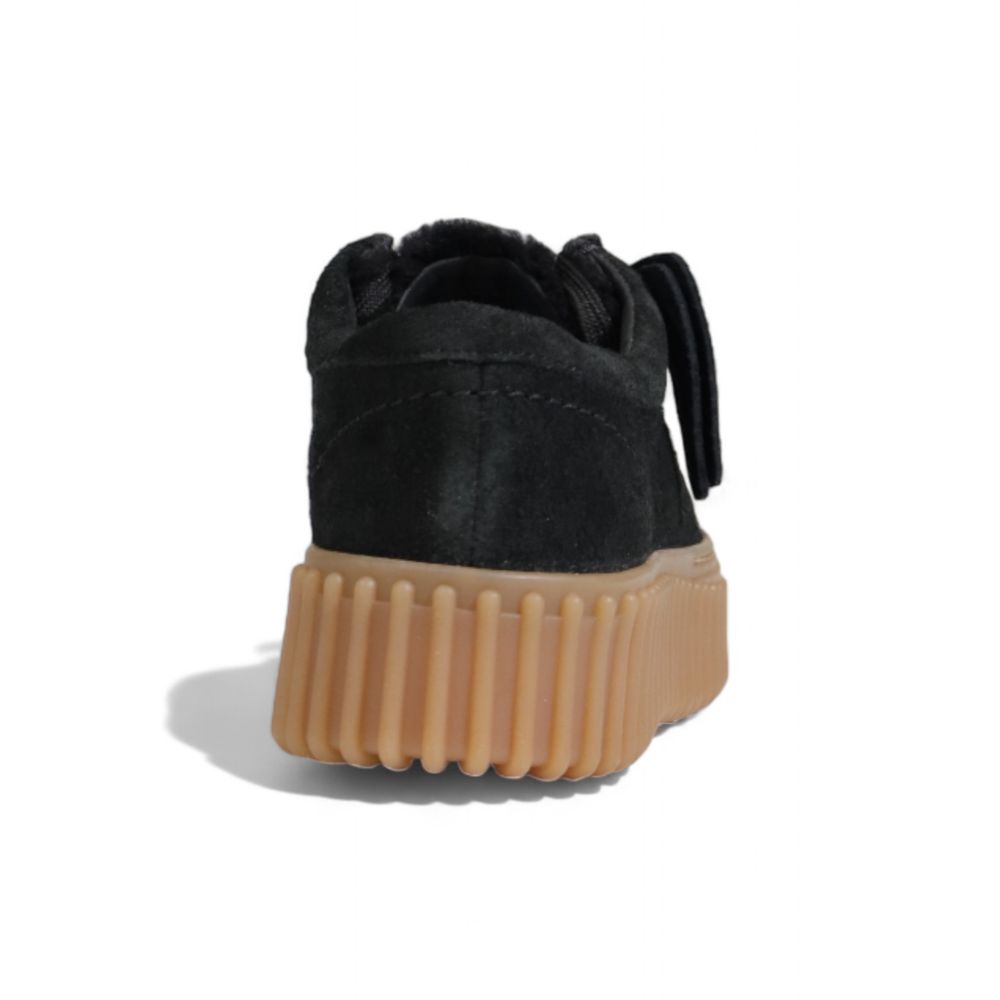Clarks Black Sponge Flat Shoe LUNESCAPE