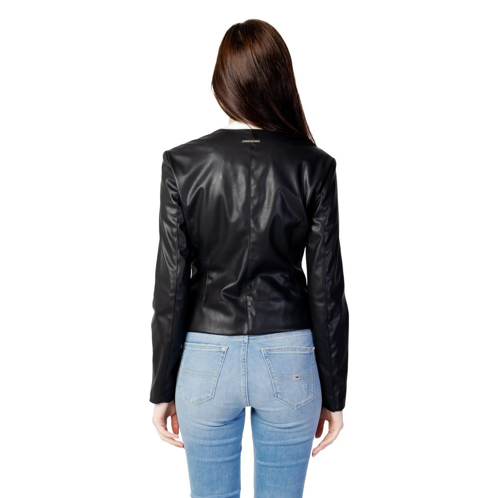 Armani Exchange Black Polyester Leather Jacket