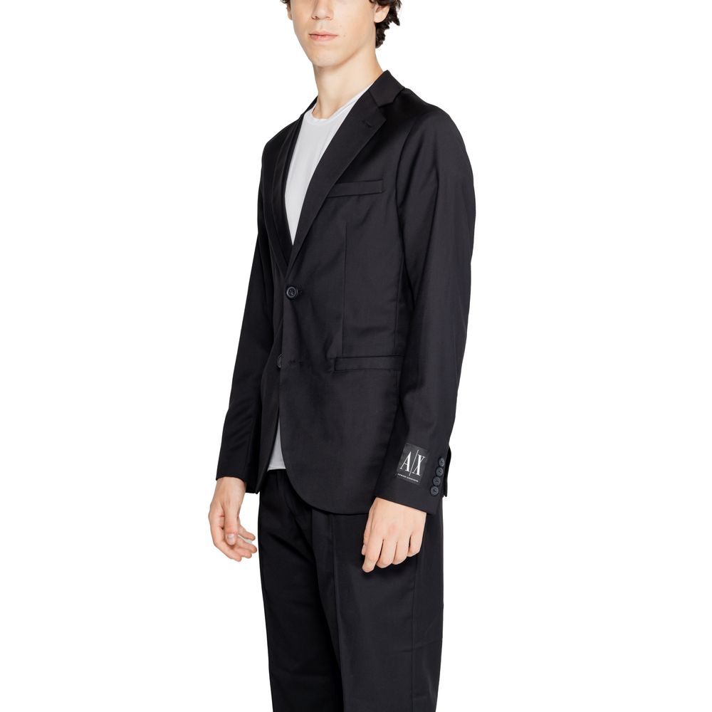 Armani Exchange Black Polyester Blazer LUNESCAPE