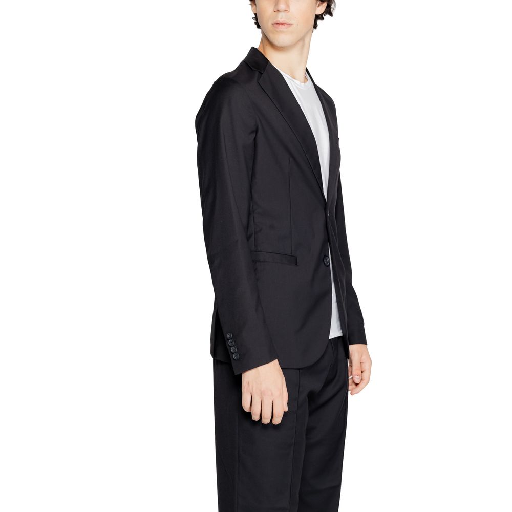 Armani Exchange Black Polyester Blazer LUNESCAPE