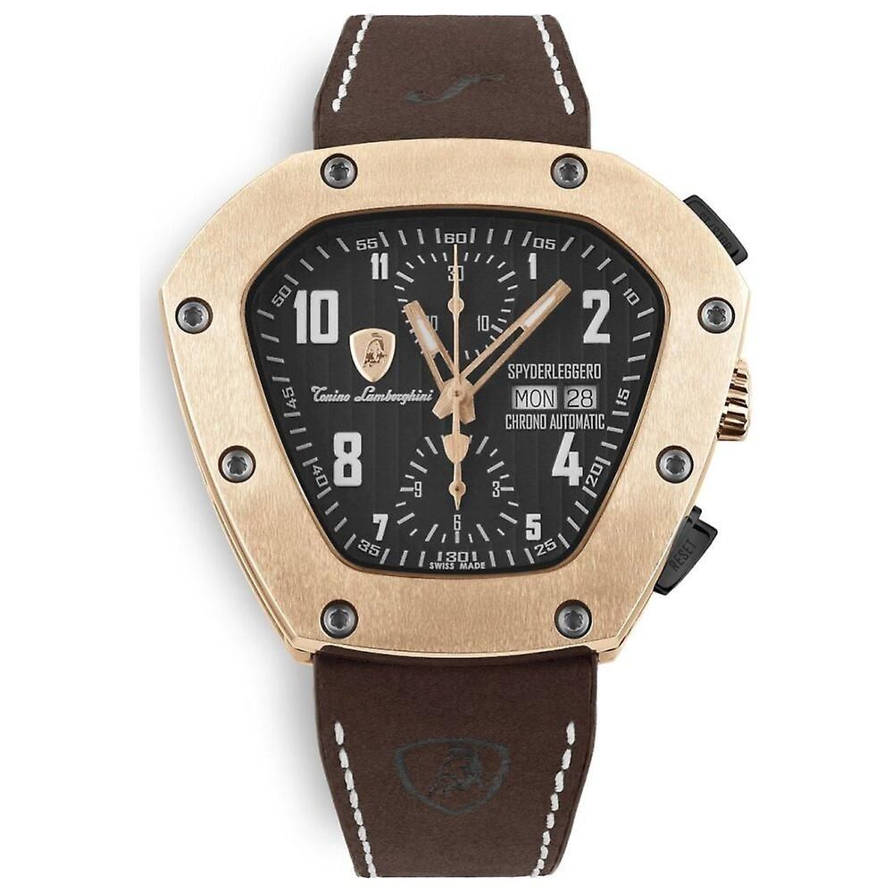 Lamborghini Black Leather Watch LUNESCAPE