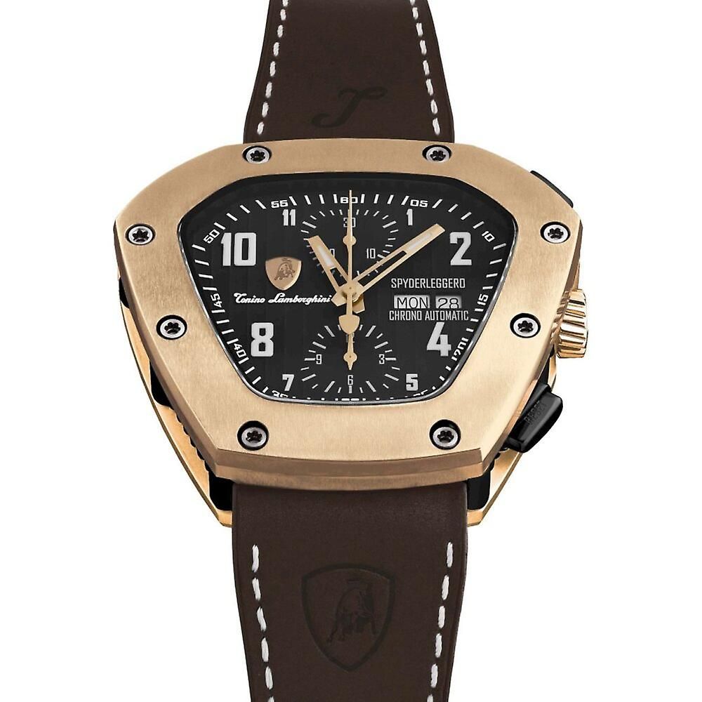 Lamborghini Black Leather Watch LUNESCAPE