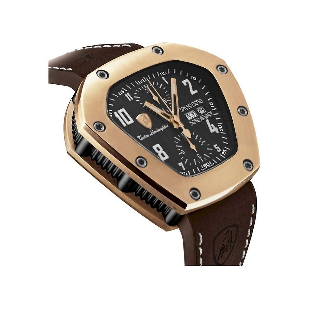Lamborghini Black Leather Watch LUNESCAPE