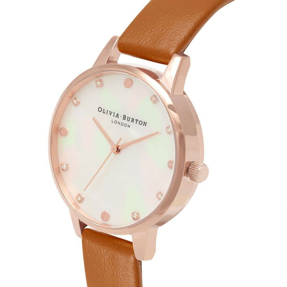 Olivia Burton Brown Artificial Leather Watch LUNESCAPE