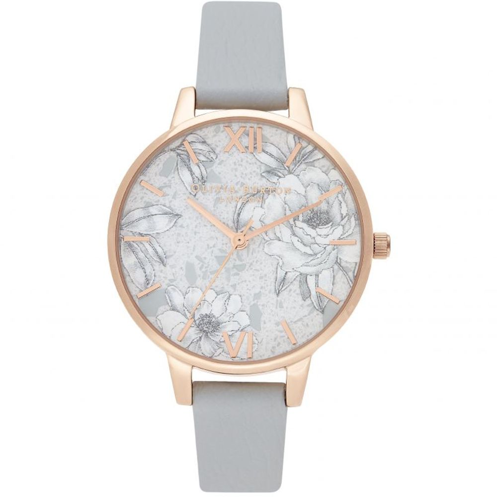 Olivia Burton Gray Artificial Leather Watch LUNESCAPE