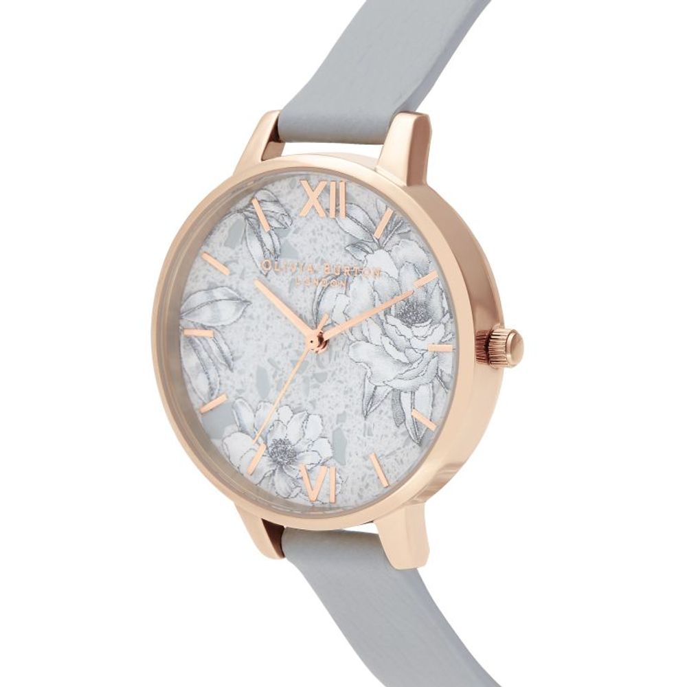 Olivia Burton Gray Artificial Leather Watch LUNESCAPE