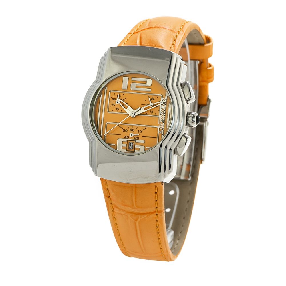 Chronotech Orange Leather Watch LUNESCAPE