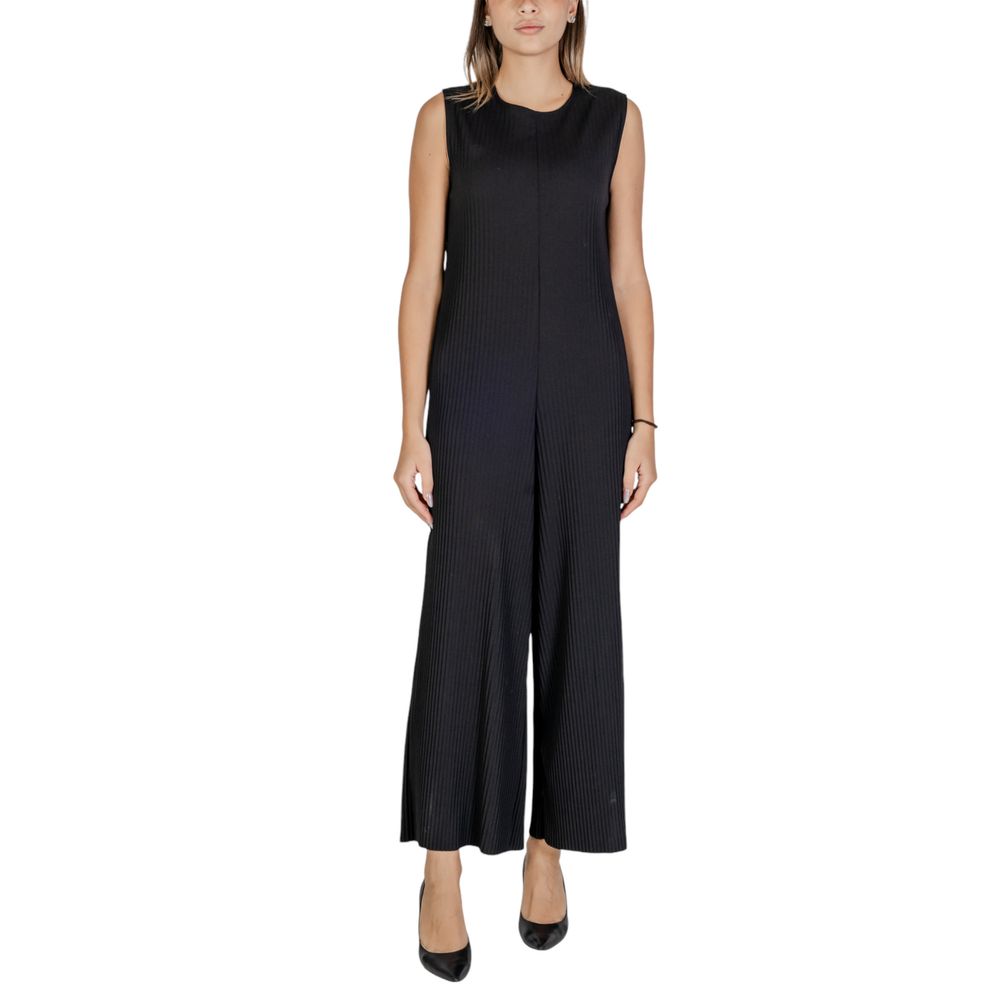 Sandro Ferrone Black Polyester Jumpsuit LUNESCAPE