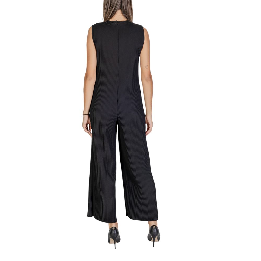 Sandro Ferrone Black Polyester Jumpsuit LUNESCAPE