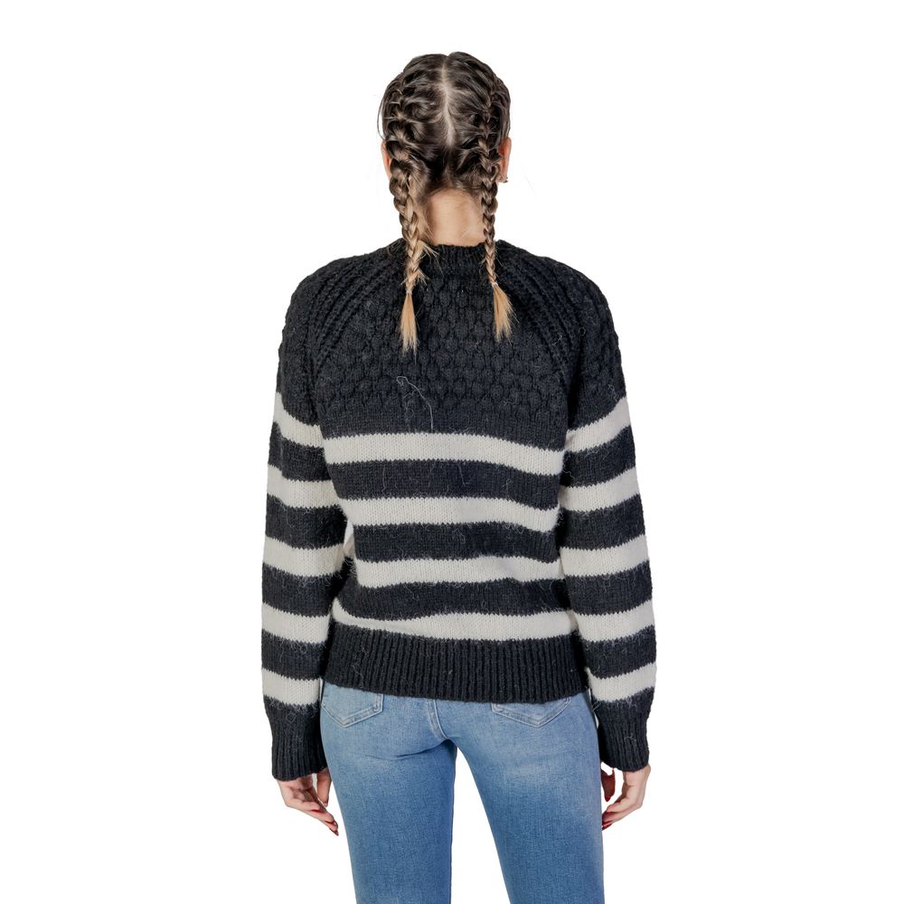 Only Black And White Recycled Polyester Sweater LUNESCAPE