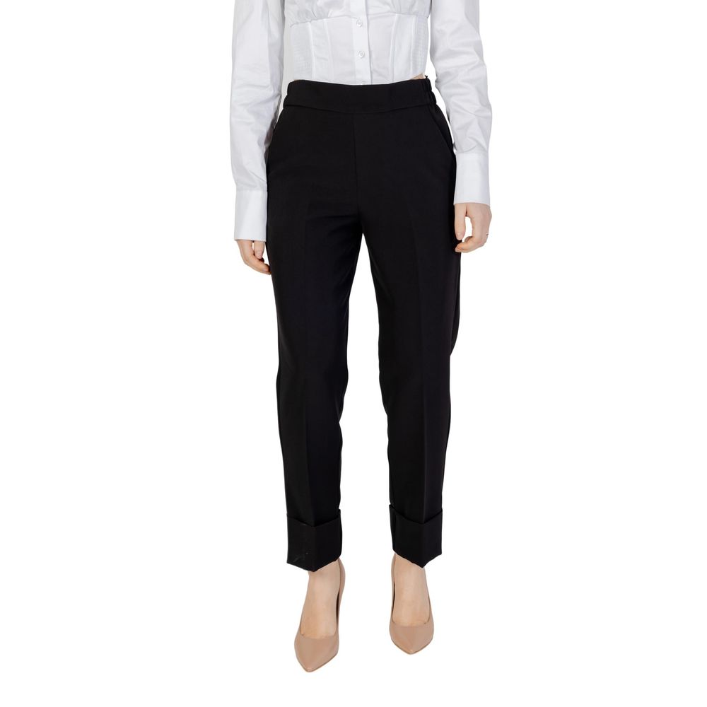 Sandro Ferrone Black Polyester Pant LUNESCAPE