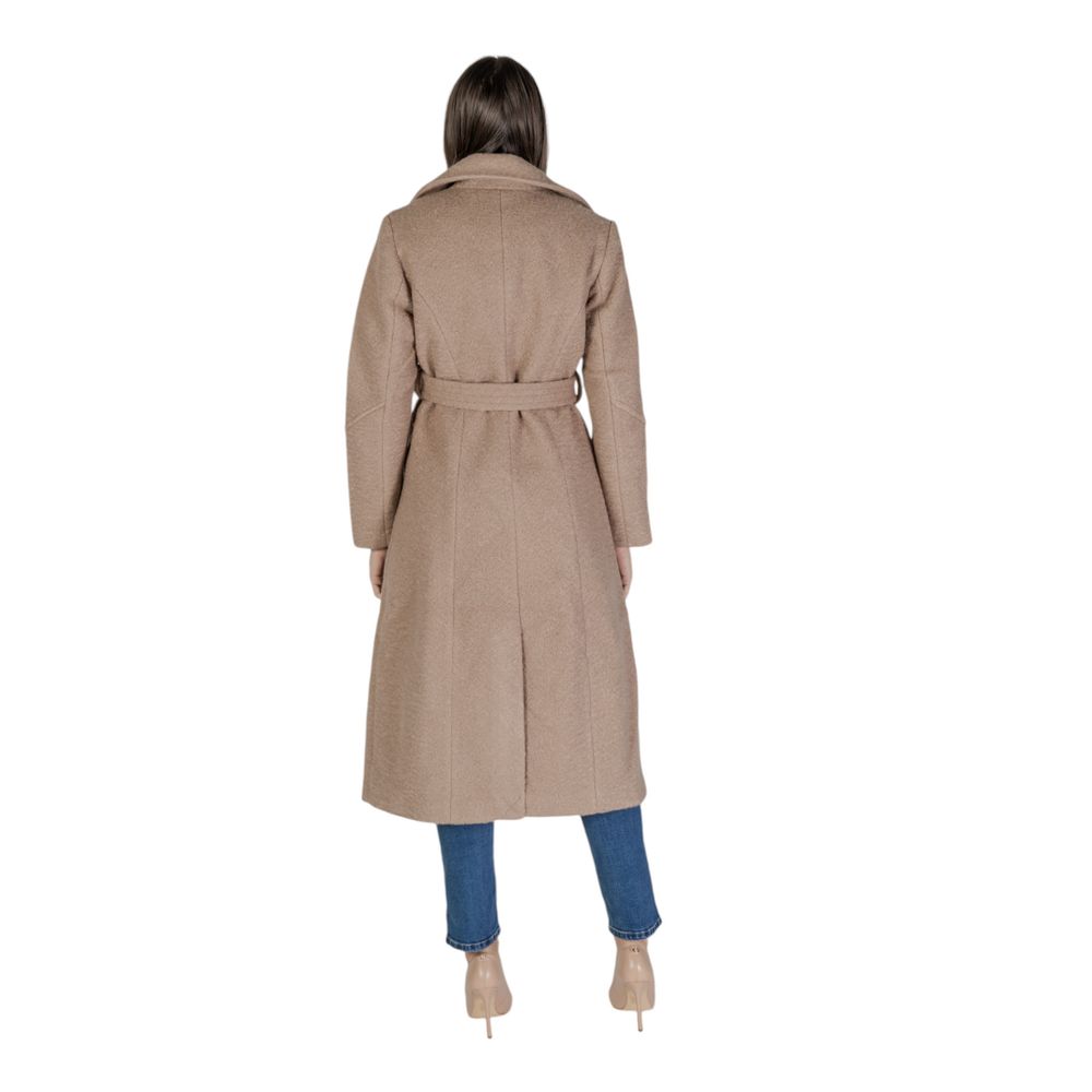Vila Clothes Beige Polyester Coat LUNESCAPE