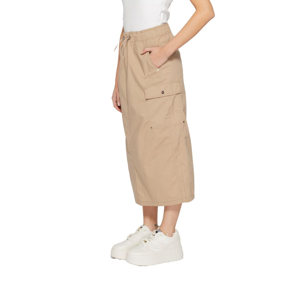Street One Beige Cotton Midi Skirt