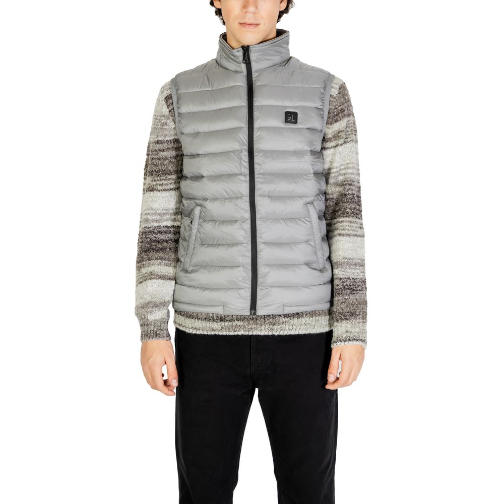 Gianni Lupo Gray Polyamide Sleveless Jacket LUNESCAPE