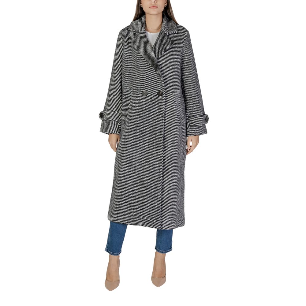 Vila Clothes Black Polyester Coat LUNESCAPE
