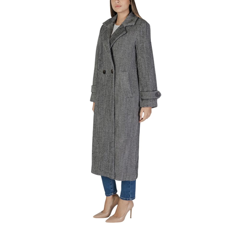 Vila Clothes Black Polyester Coat LUNESCAPE