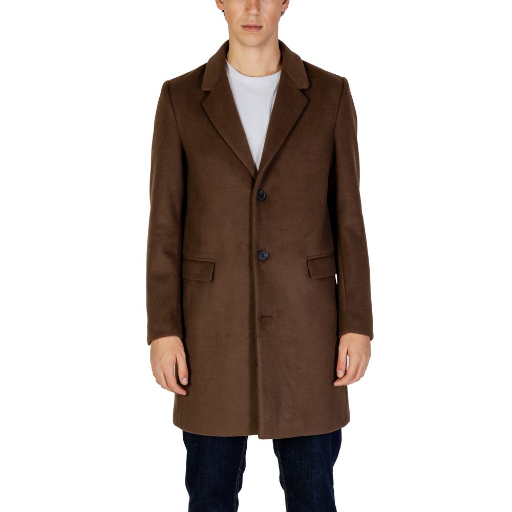 Antony Morato Brown Polyester Coat LUNESCAPE