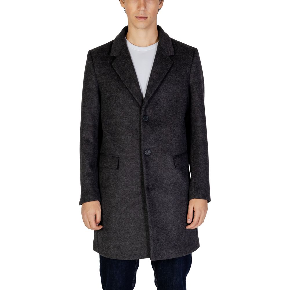 Antony Morato Gray Polyester Coat LUNESCAPE